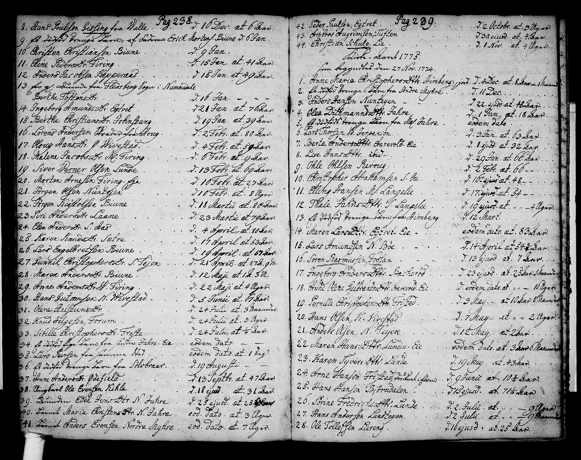 Ramnes kirkebøker, SAKO/A-314/F/Fa/L0002: Parish register (official) no. I 2, 1773-1790, p. 238-239