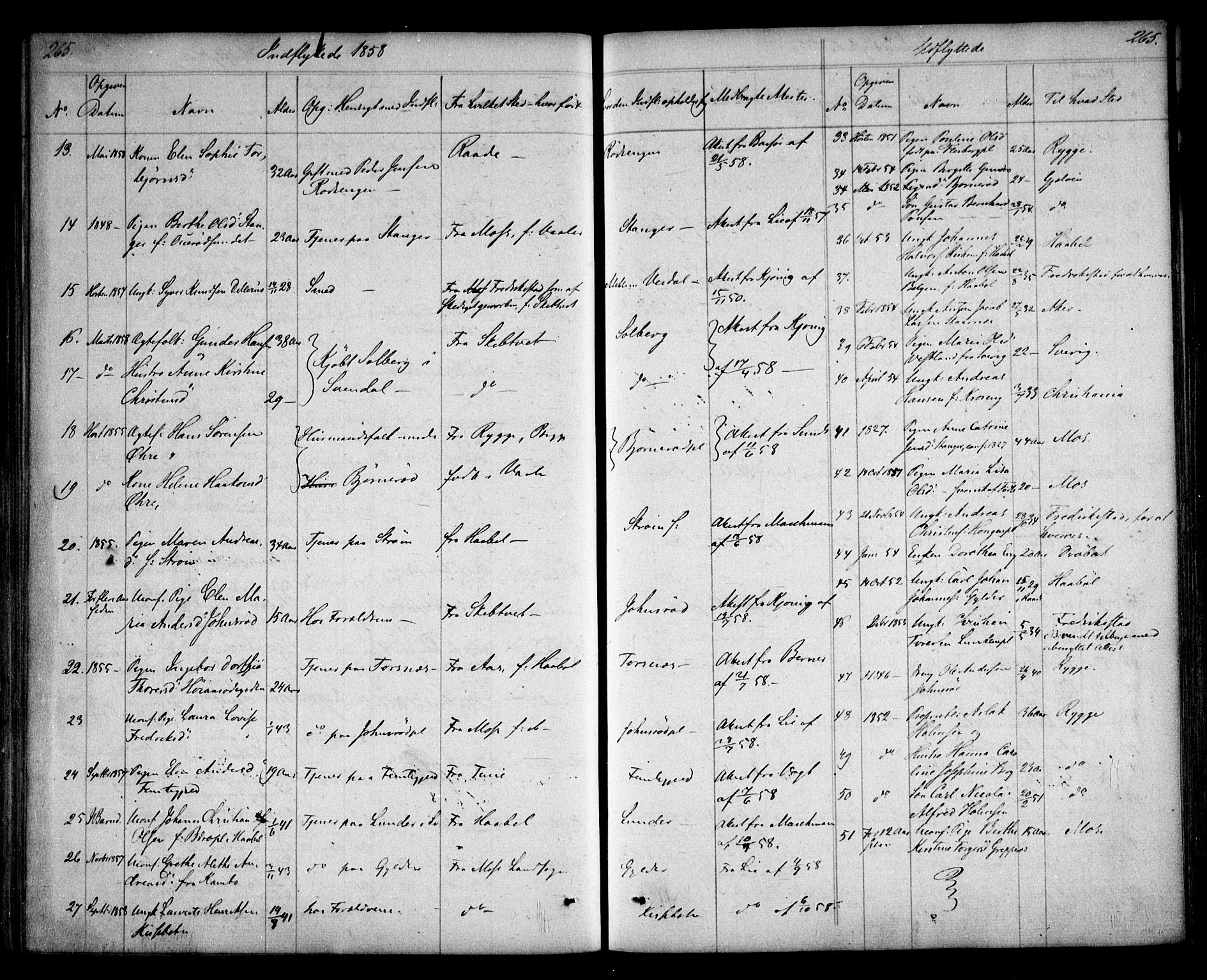 Våler prestekontor Kirkebøker, AV/SAO-A-11083/F/Fa/L0006: Parish register (official) no. I 6, 1840-1861, p. 265