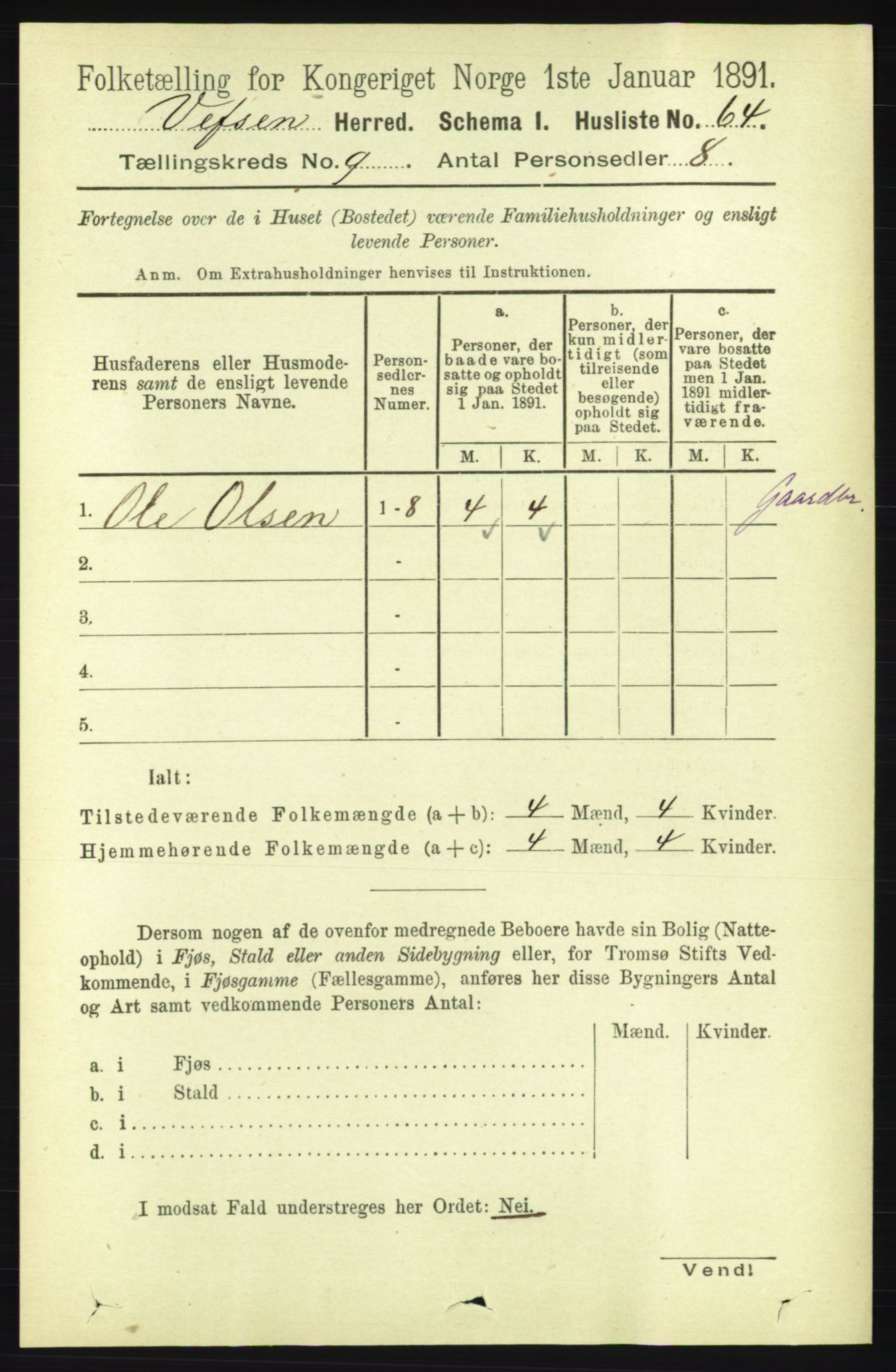 RA, 1891 census for 1824 Vefsn, 1891, p. 4690