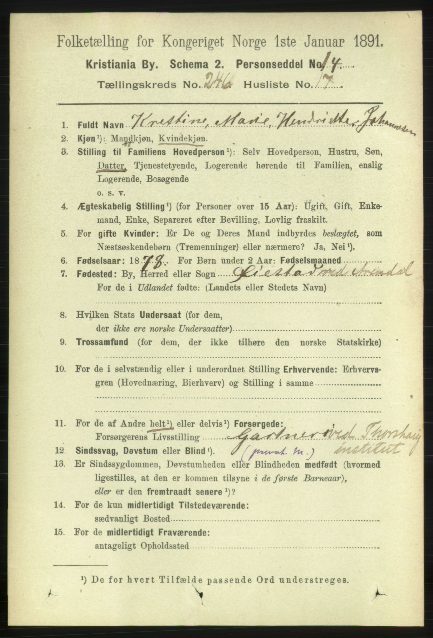 RA, 1891 census for 0301 Kristiania, 1891, p. 150389