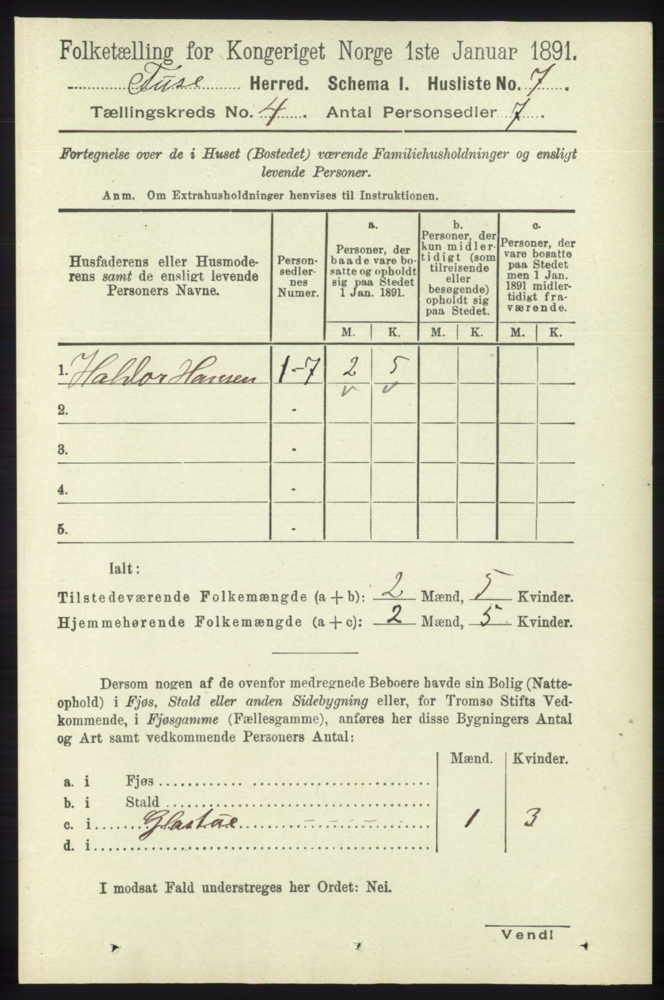 RA, 1891 census for 1241 Fusa, 1891, p. 683