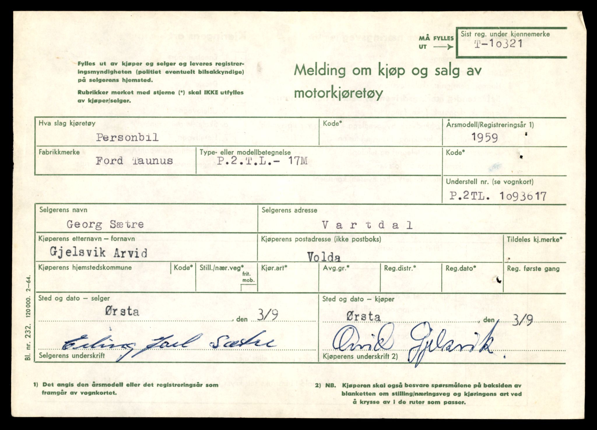 Møre og Romsdal vegkontor - Ålesund trafikkstasjon, AV/SAT-A-4099/F/Fe/L0019: Registreringskort for kjøretøy T 10228 - T 10350, 1927-1998, p. 2305