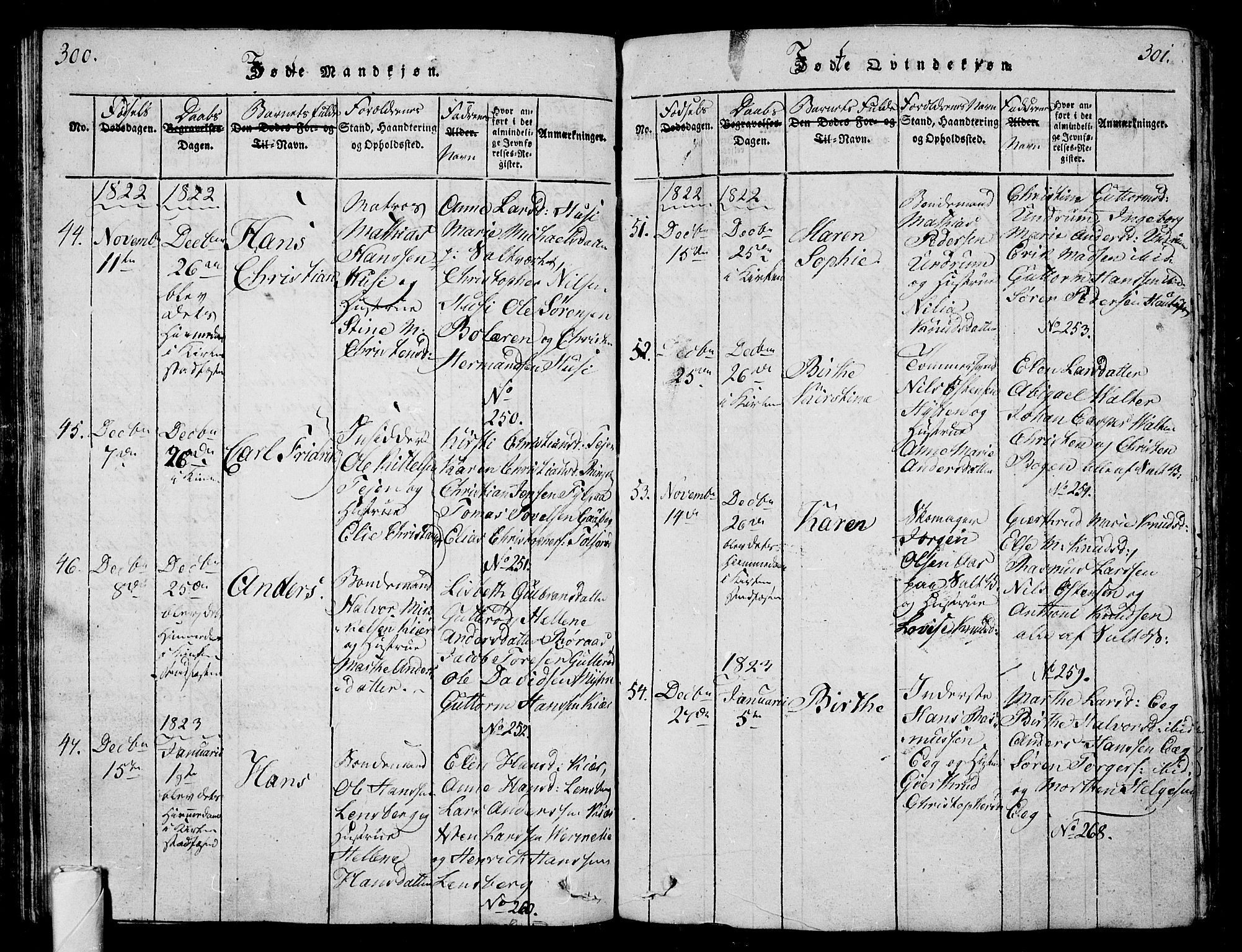 Sem kirkebøker, SAKO/A-5/G/Ga/L0001: Parish register (copy) no. I 1, 1814-1825, p. 300-301