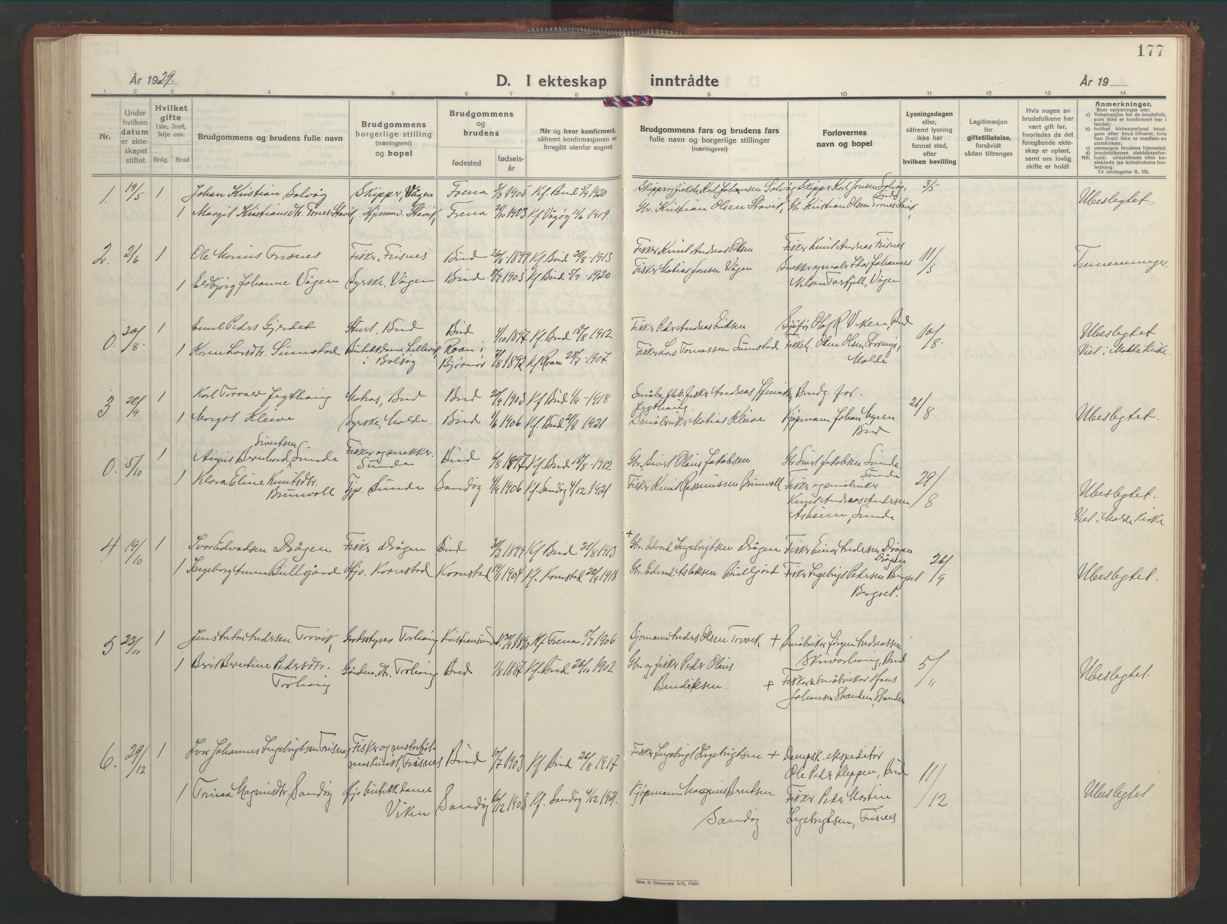 Ministerialprotokoller, klokkerbøker og fødselsregistre - Møre og Romsdal, AV/SAT-A-1454/566/L0775: Parish register (copy) no. 566C04, 1930-1946, p. 177