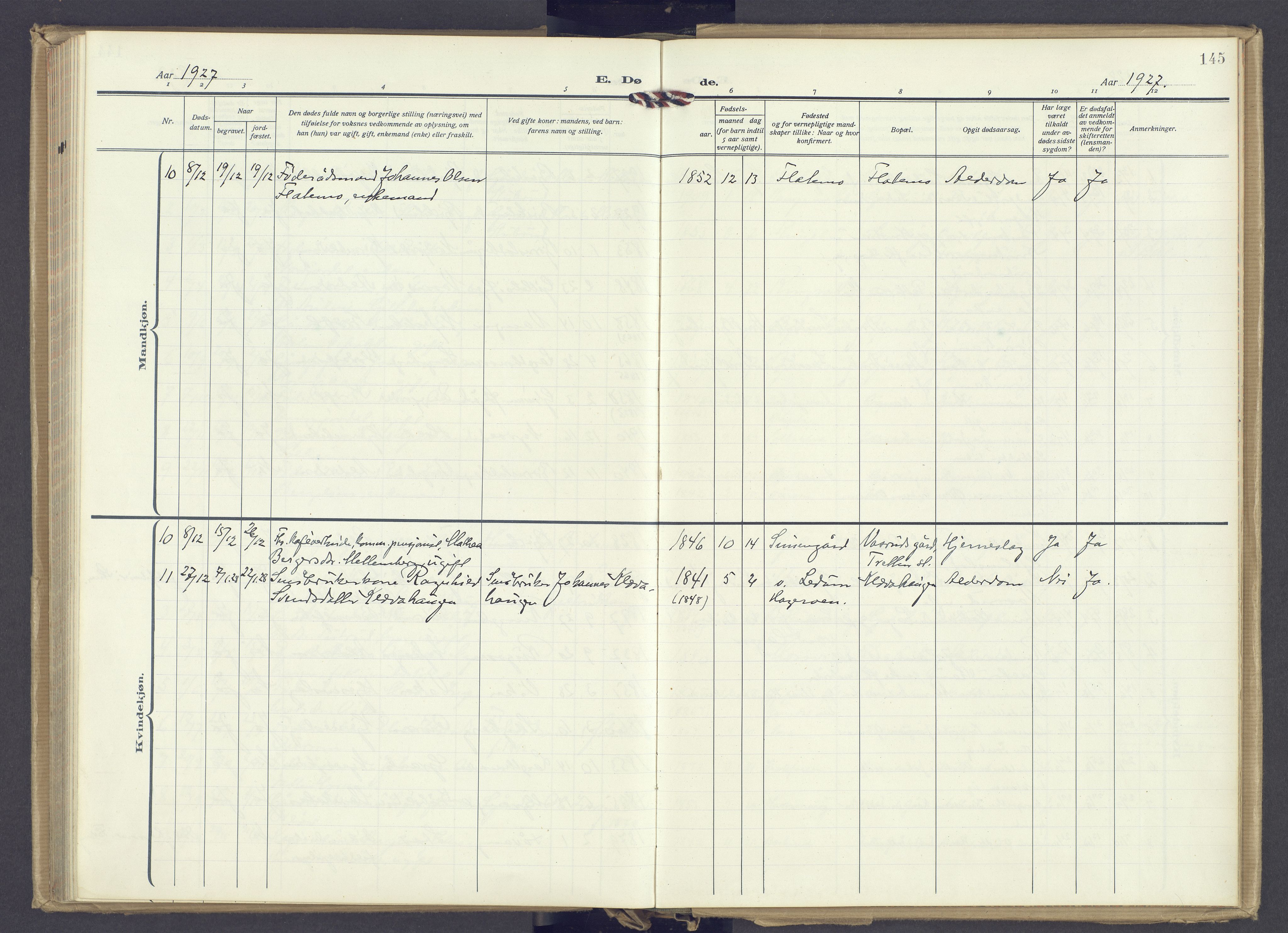 Øyer prestekontor, SAH/PREST-084/H/Ha/Haa/L0014: Parish register (official) no. 14, 1919-1932, p. 145