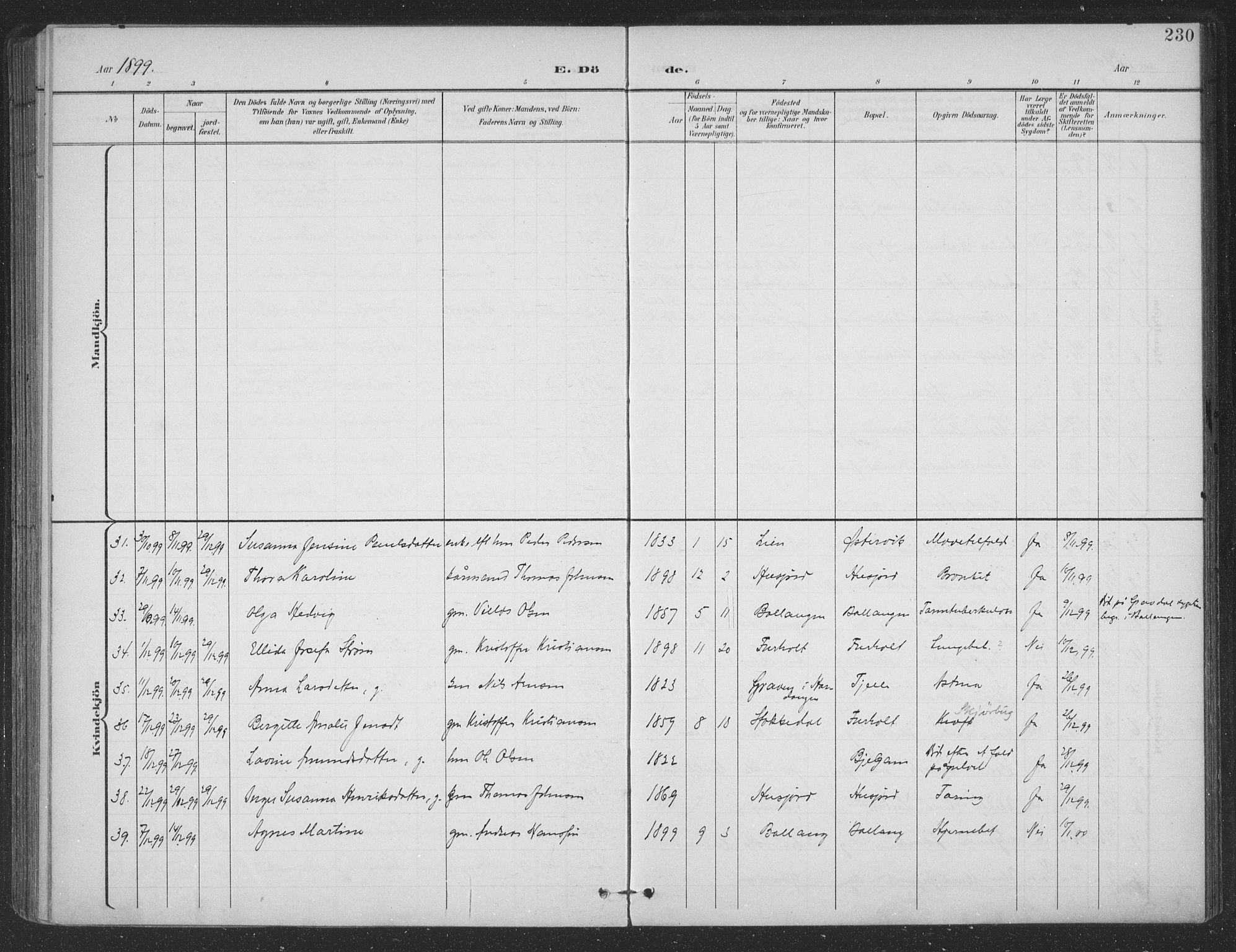 Ministerialprotokoller, klokkerbøker og fødselsregistre - Nordland, SAT/A-1459/863/L0899: Parish register (official) no. 863A11, 1897-1906, p. 230