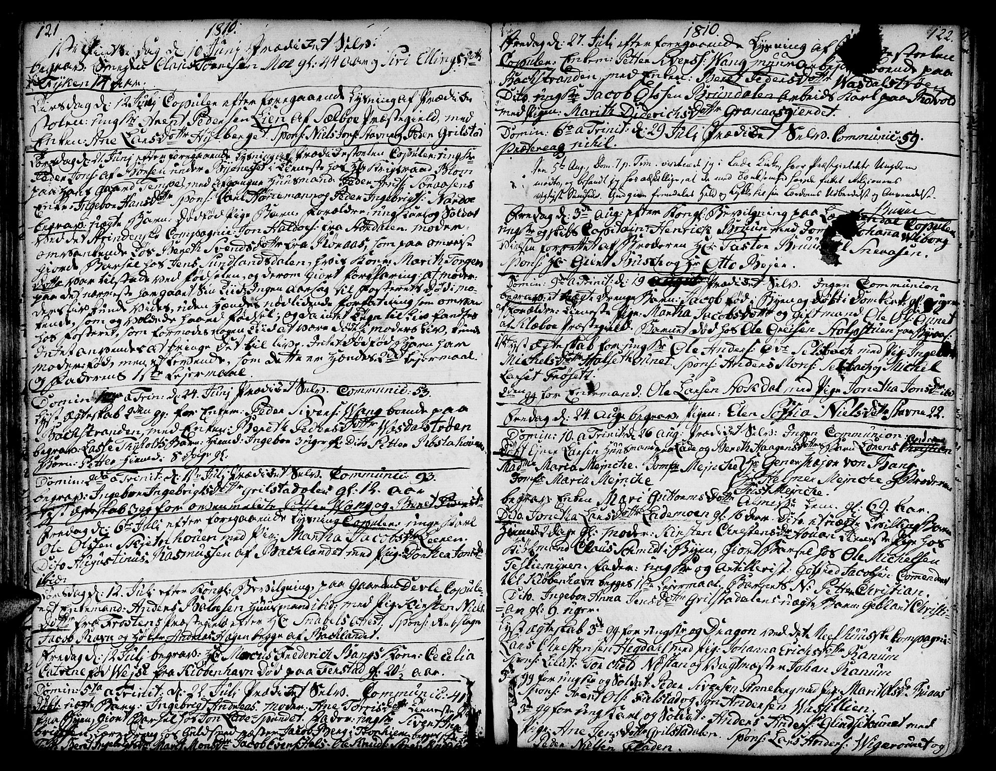 Ministerialprotokoller, klokkerbøker og fødselsregistre - Sør-Trøndelag, SAT/A-1456/606/L0280: Parish register (official) no. 606A02 /1, 1781-1817, p. 121-122