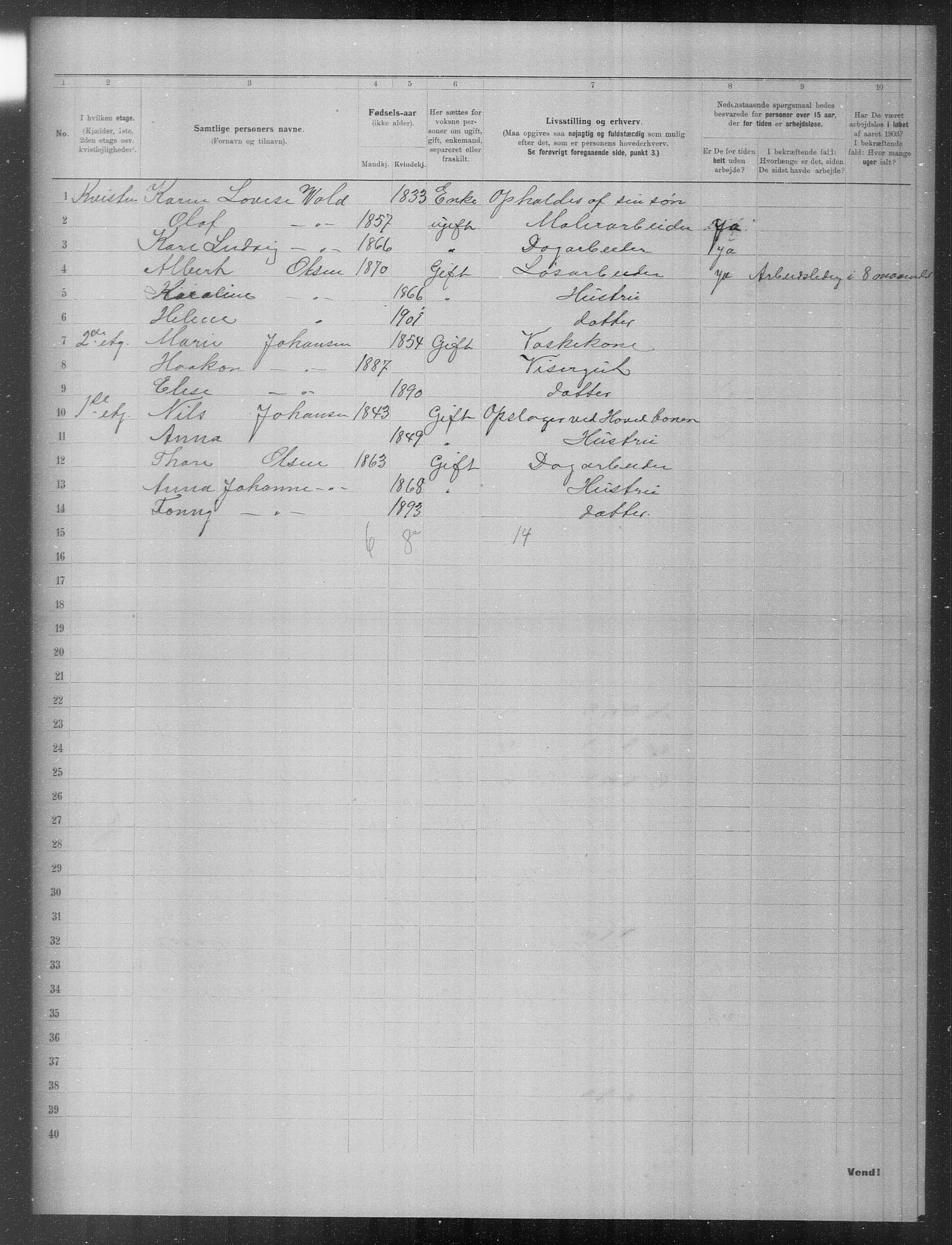 OBA, Municipal Census 1903 for Kristiania, 1903, p. 16277