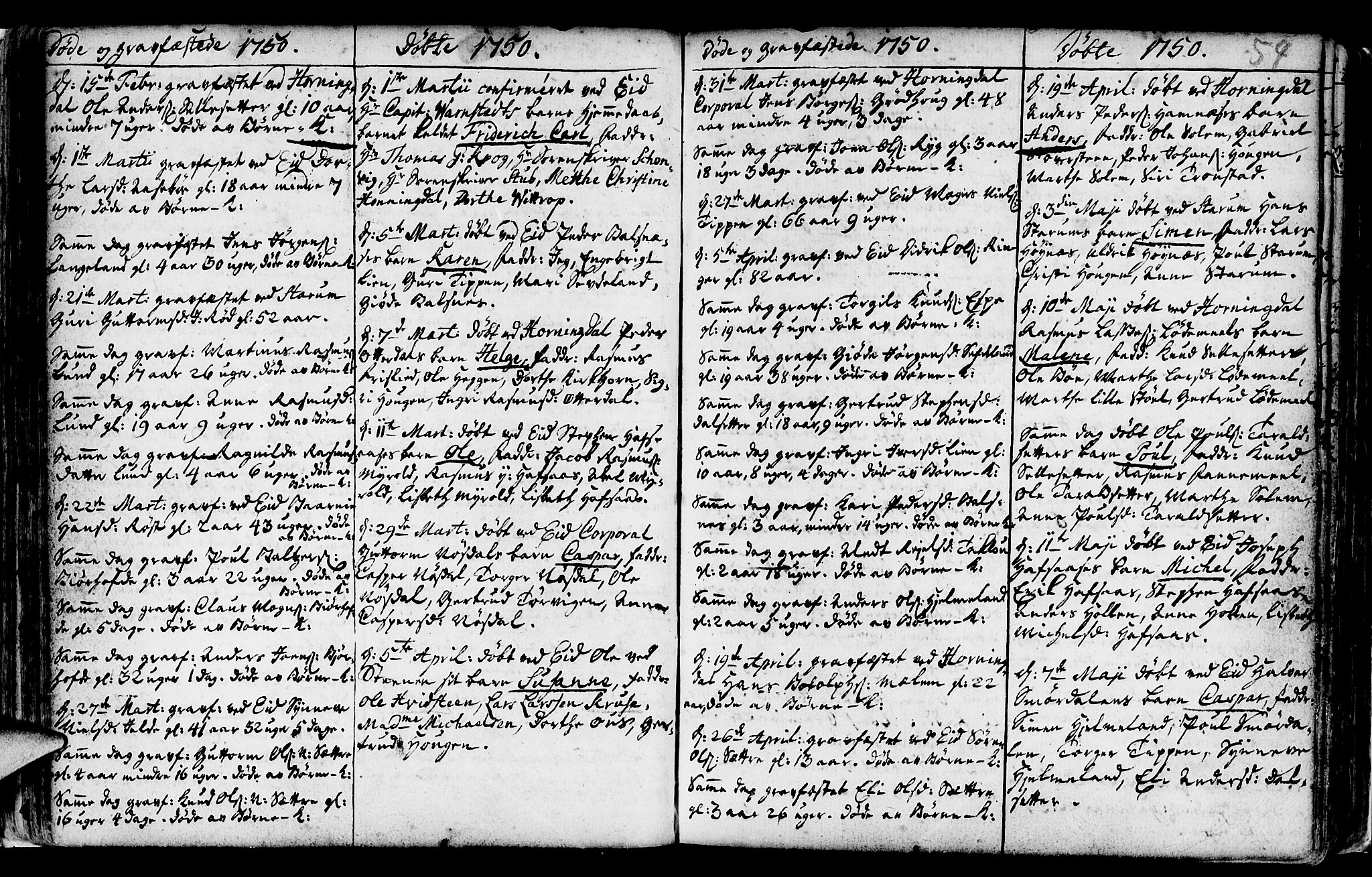 Eid sokneprestembete, AV/SAB-A-82301/H/Haa/Haaa/L0002: Parish register (official) no. A 2, 1741-1769, p. 54