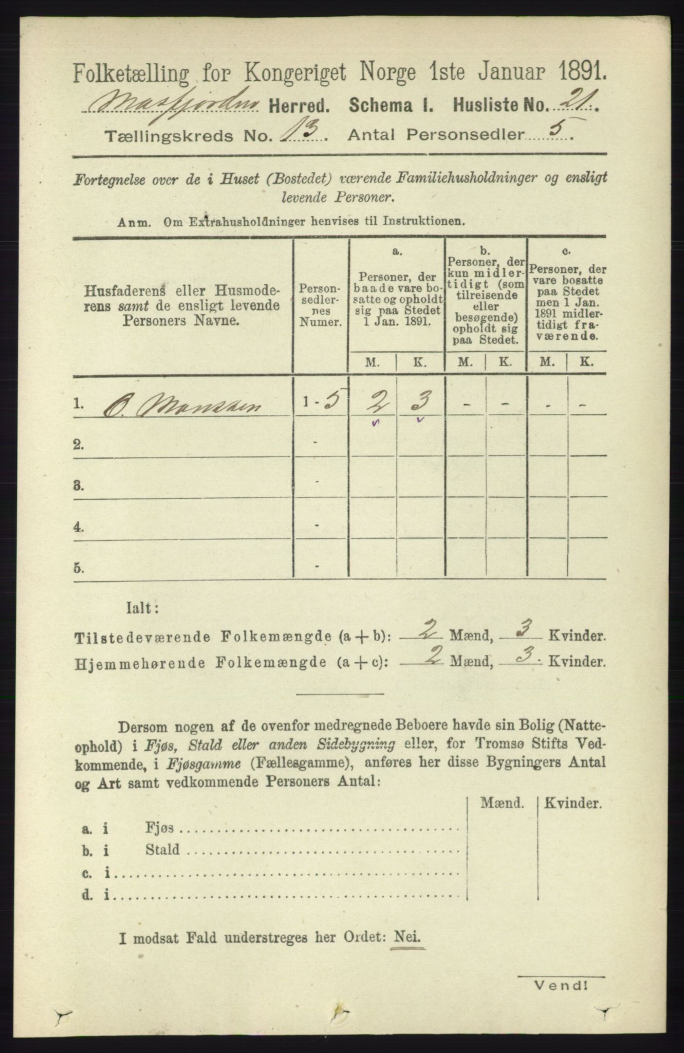 RA, 1891 census for 1266 Masfjorden, 1891, p. 2623