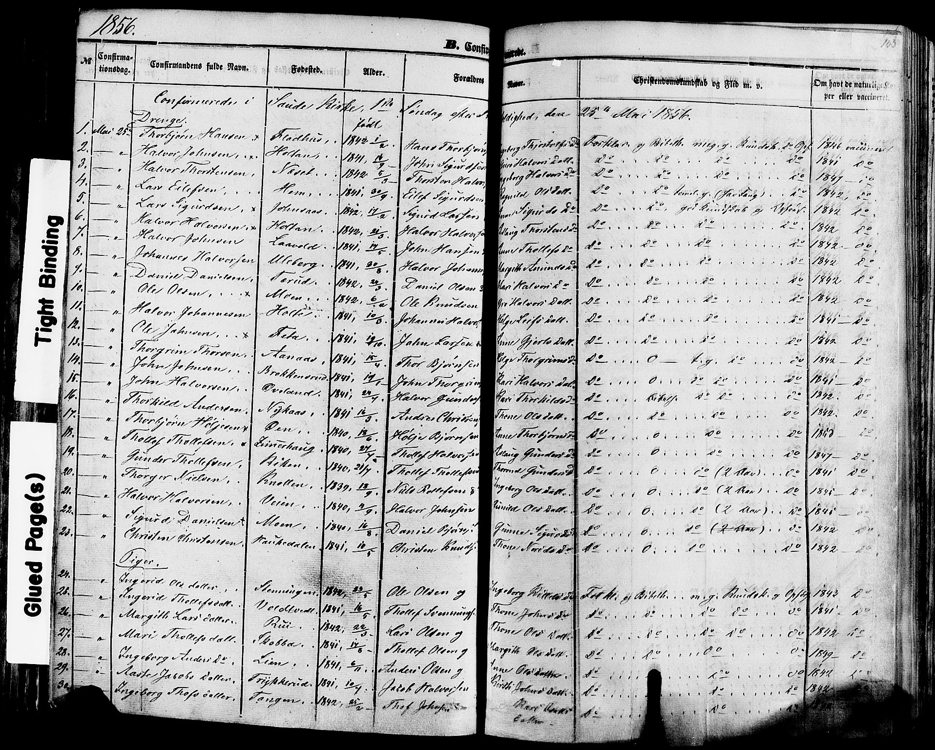 Sauherad kirkebøker, SAKO/A-298/F/Fa/L0007: Parish register (official) no. I 7, 1851-1873, p. 103