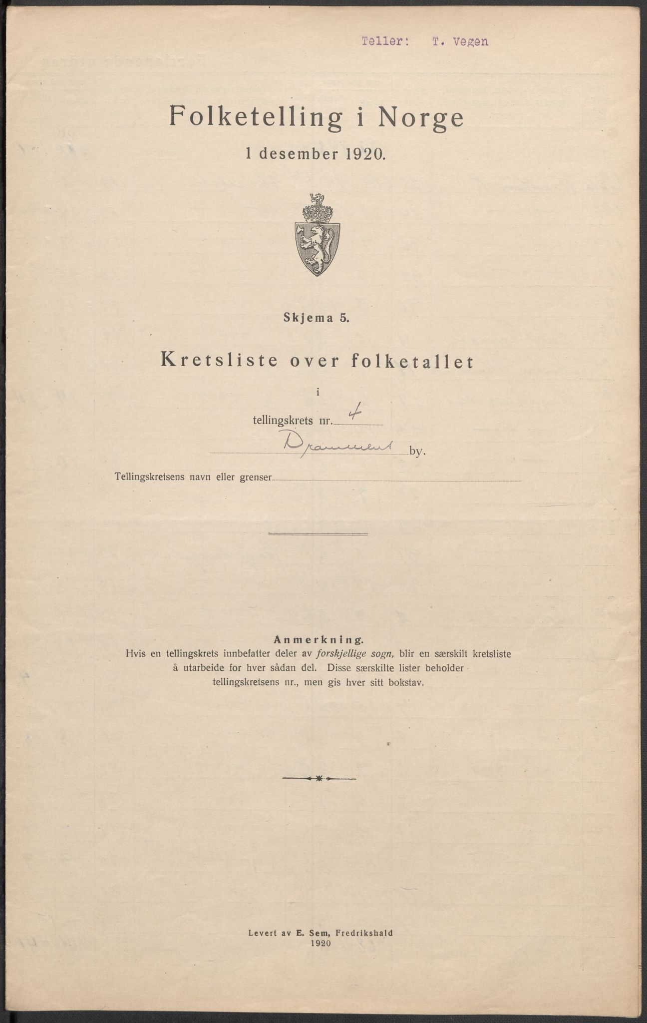 SAKO, 1920 census for Drammen, 1920, p. 31