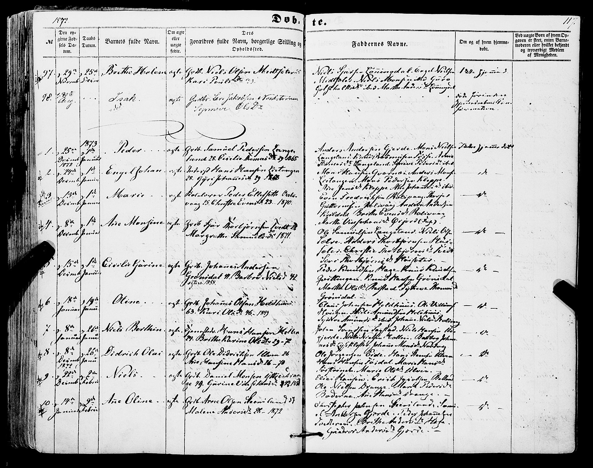 Os sokneprestembete, SAB/A-99929: Parish register (official) no. A 17, 1860-1873, p. 117