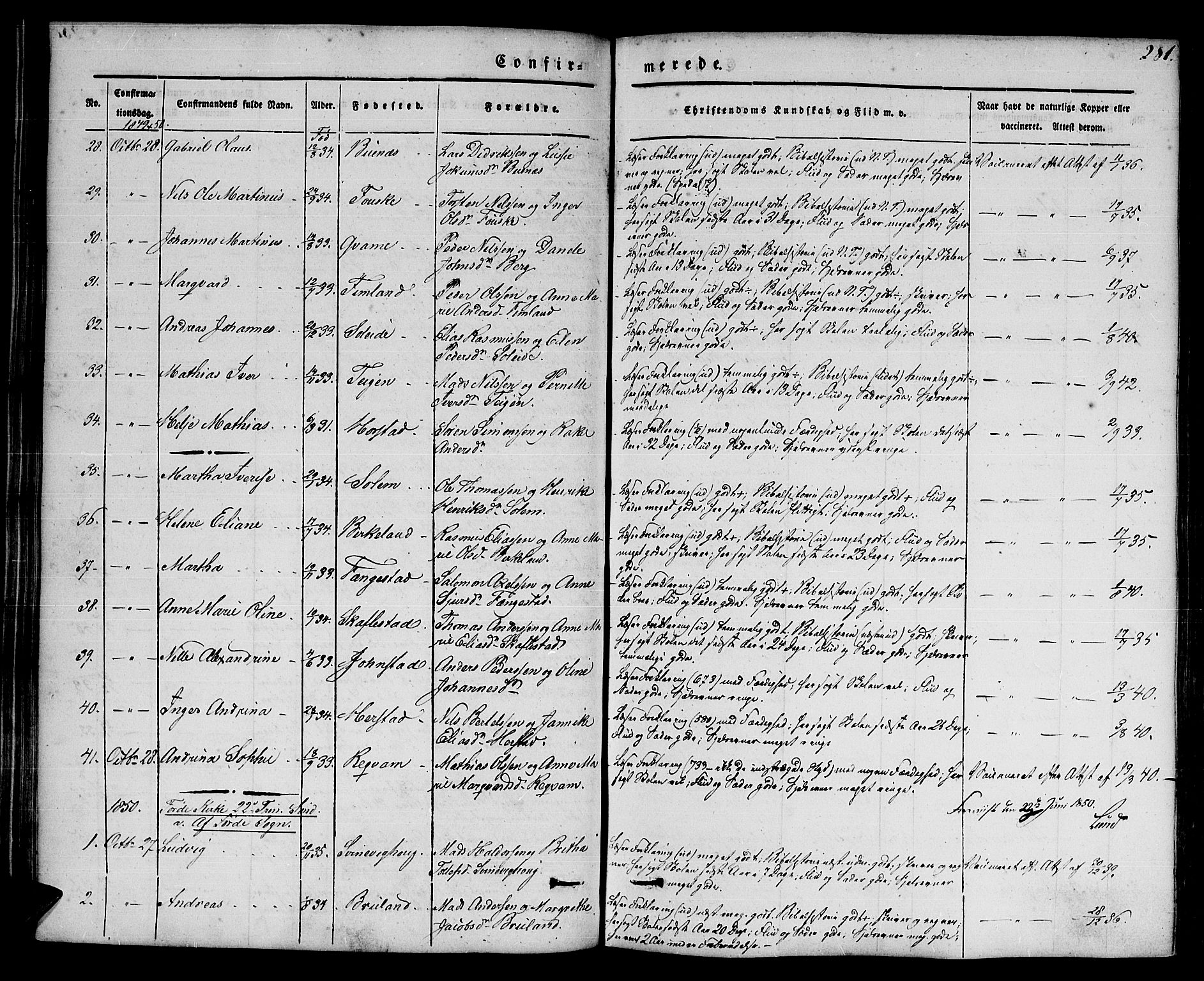 Førde sokneprestembete, SAB/A-79901/H/Haa/Haaa/L0007: Parish register (official) no. A 7, 1843-1860, p. 281
