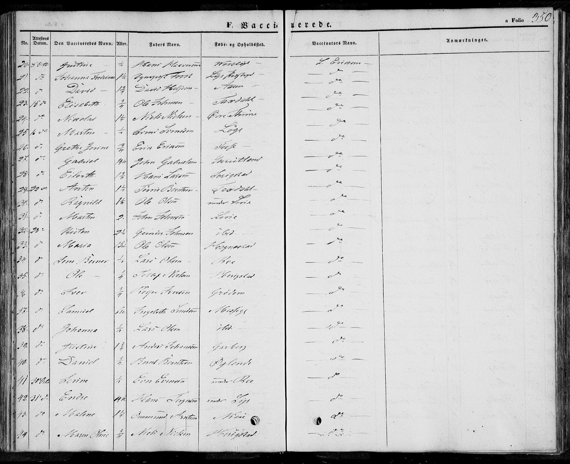 Lye sokneprestkontor, AV/SAST-A-101794/001/30BA/L0006: Parish register (official) no. A 5.2, 1842-1855, p. 350