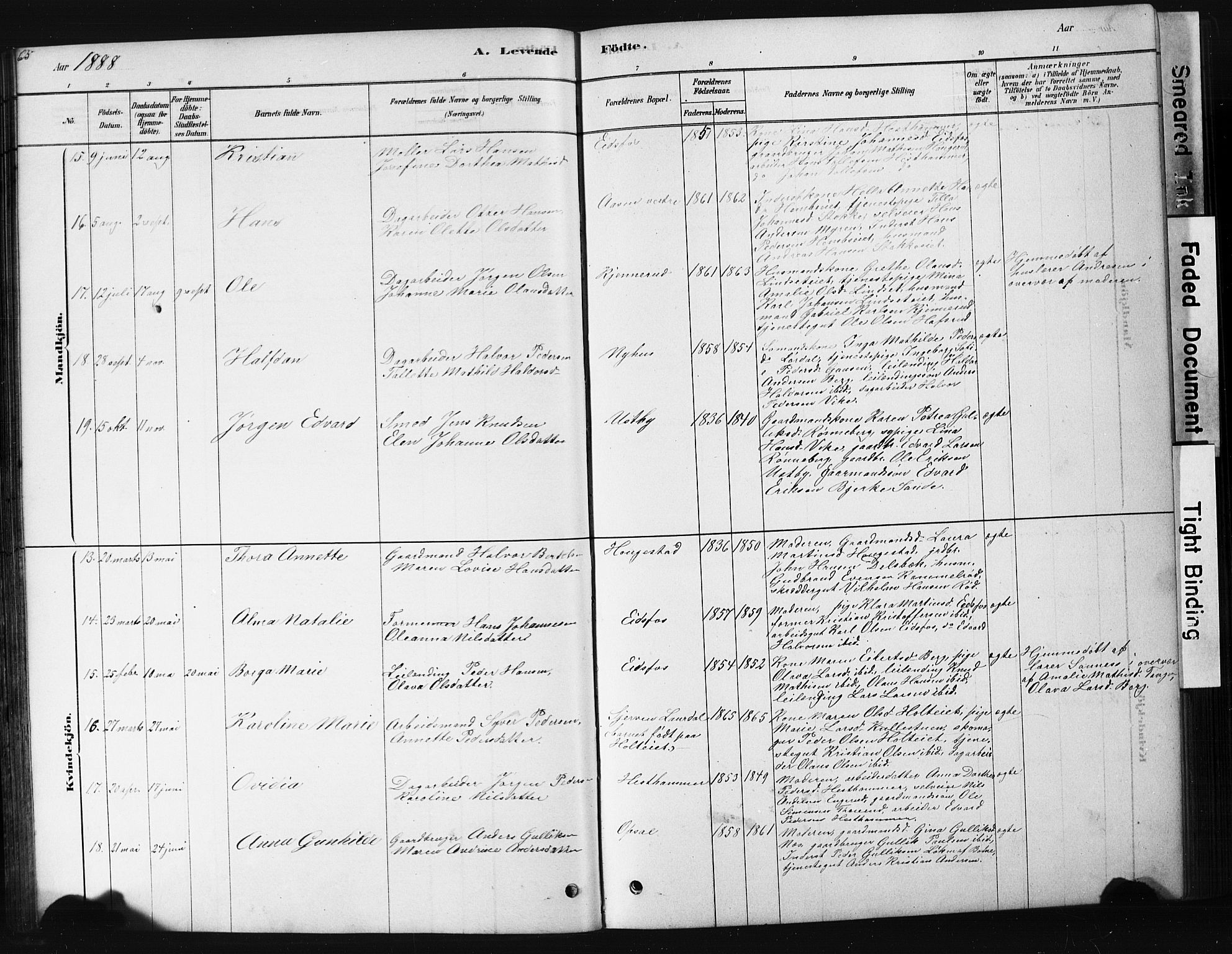 Hof kirkebøker, AV/SAKO-A-64/G/Ga/L0004: Parish register (copy) no. I 4, 1878-1930, p. 63