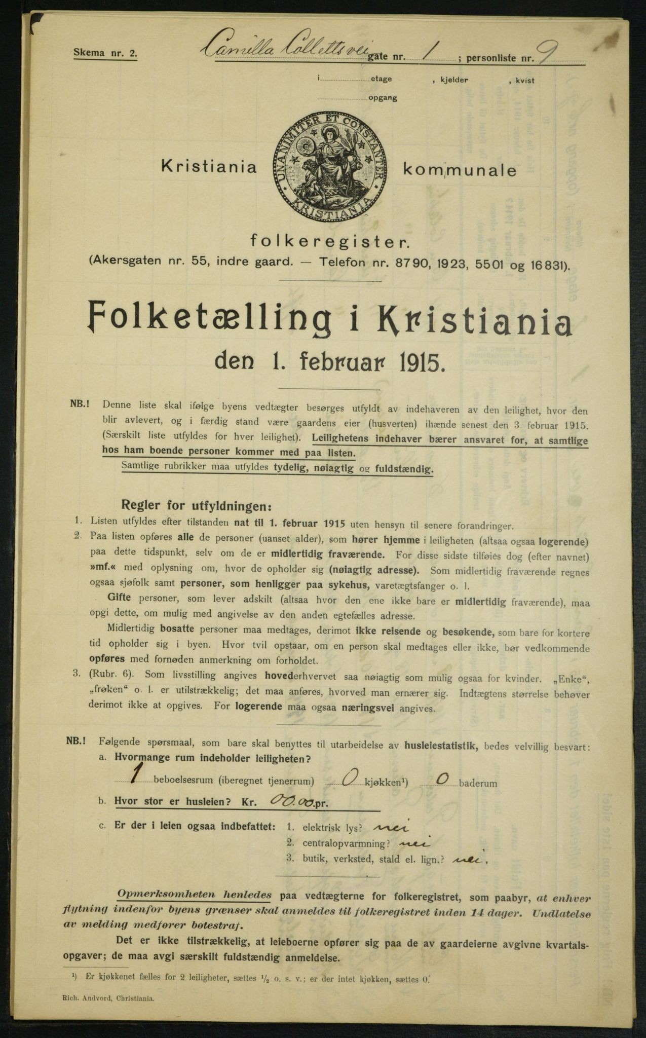 OBA, Municipal Census 1915 for Kristiania, 1915, p. 11600