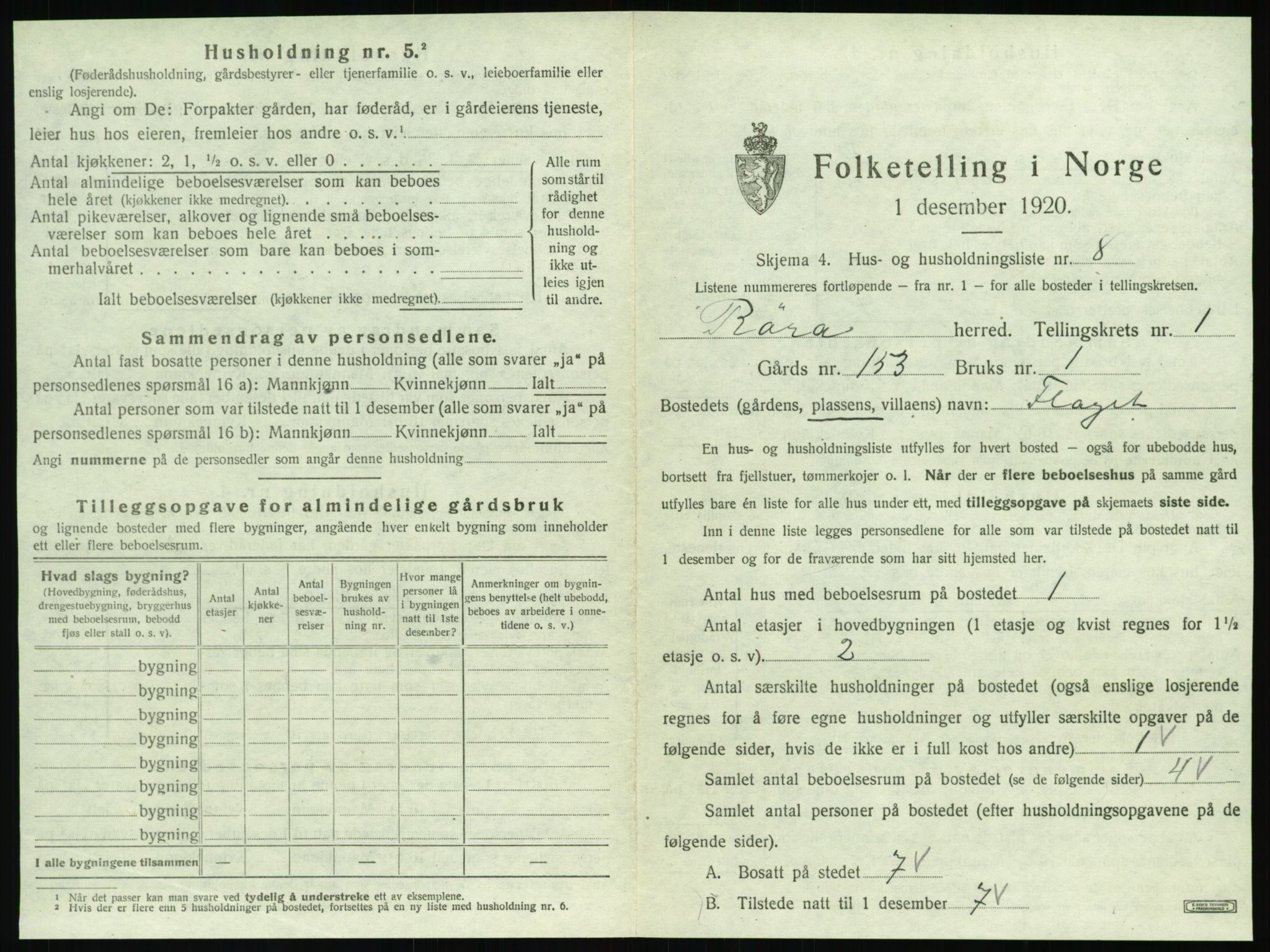 SAT, 1920 census for Røra, 1920, p. 37