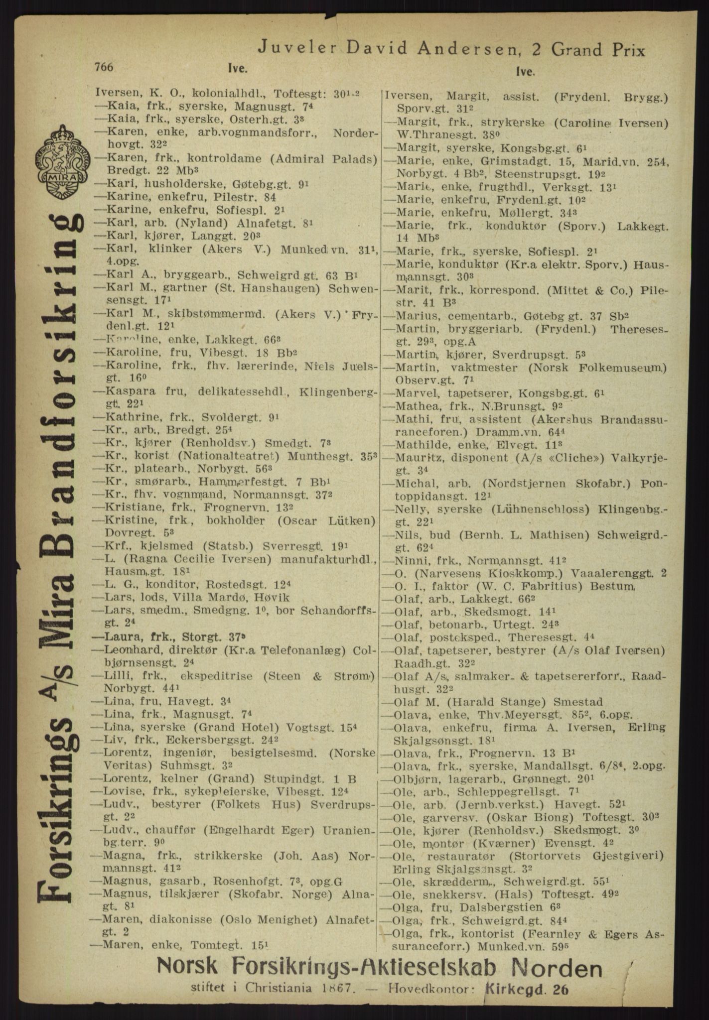 Kristiania/Oslo adressebok, PUBL/-, 1918, p. 791