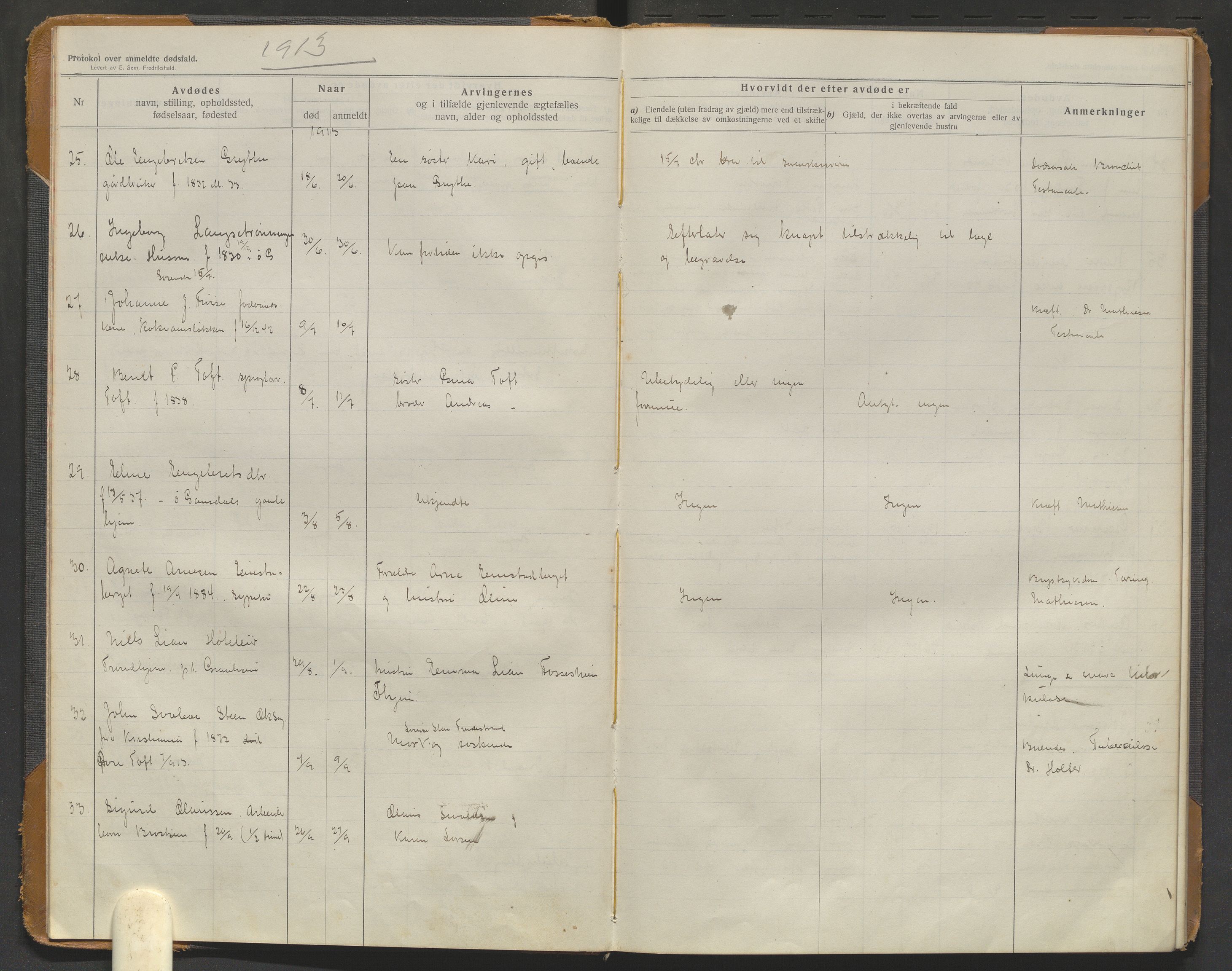 Østre Gausdal lensmannskontor, AV/SAH-PGØ-015/H/Ha/Haa/L0001/0002: Dødsfallsprotokoller / Dødsfallsprotokoll, 1913-1925