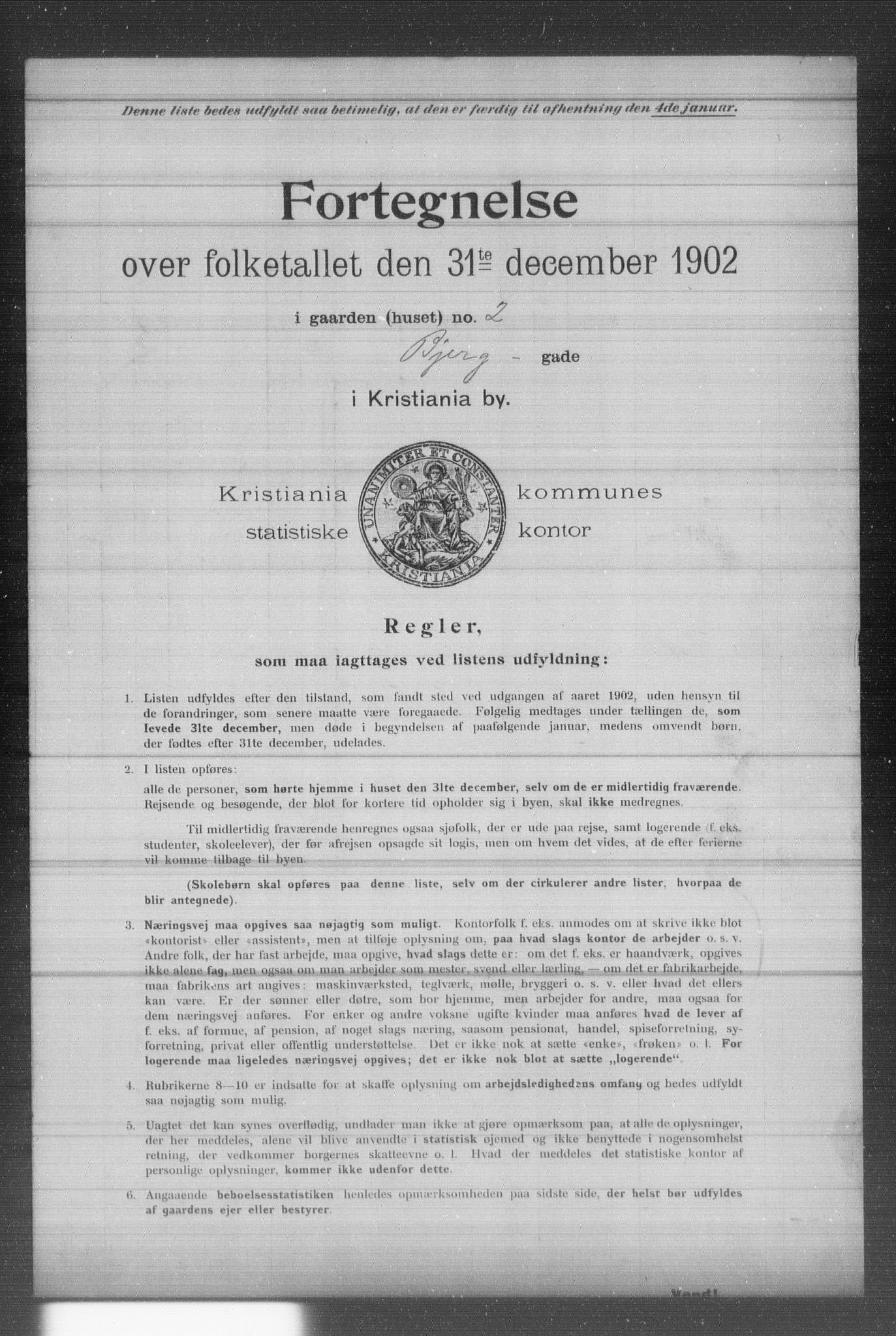 OBA, Municipal Census 1902 for Kristiania, 1902, p. 1090