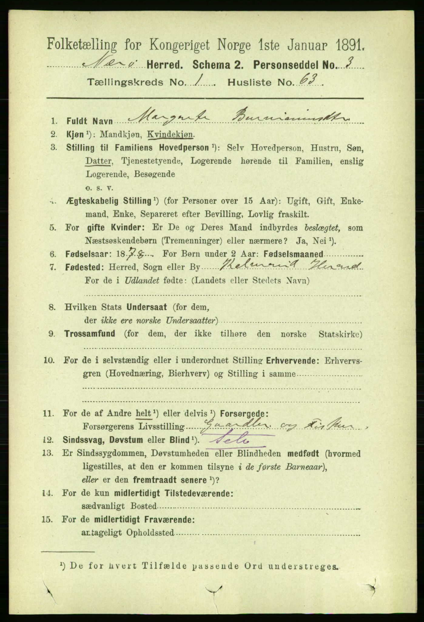 RA, 1891 census for 1751 Nærøy, 1891, p. 542