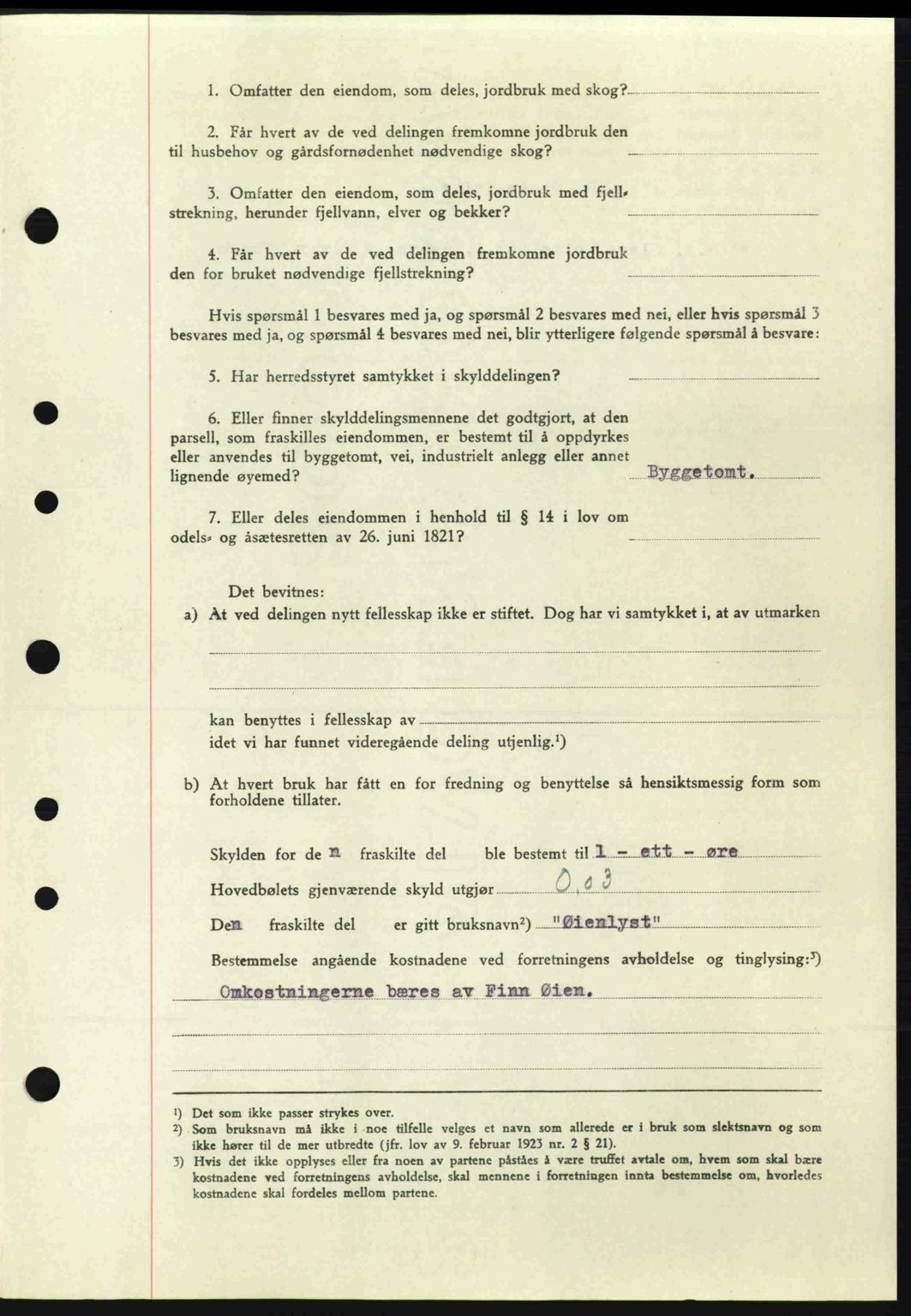 Tønsberg sorenskriveri, AV/SAKO-A-130/G/Ga/Gaa/L0013: Mortgage book no. A13, 1943-1943, Diary no: : 2278/1943