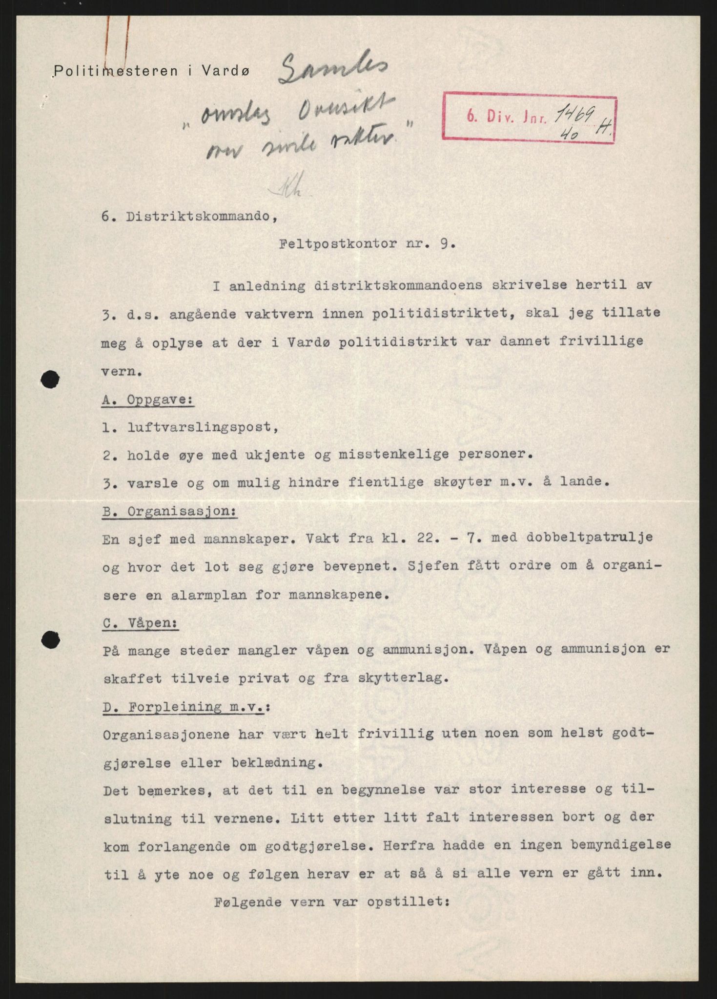 Forsvaret, Forsvarets krigshistoriske avdeling, AV/RA-RAFA-2017/Y/Yb/L0130: II-C-11-600  -  6. Divisjon / 6. Distriktskommando, 1940, p. 658