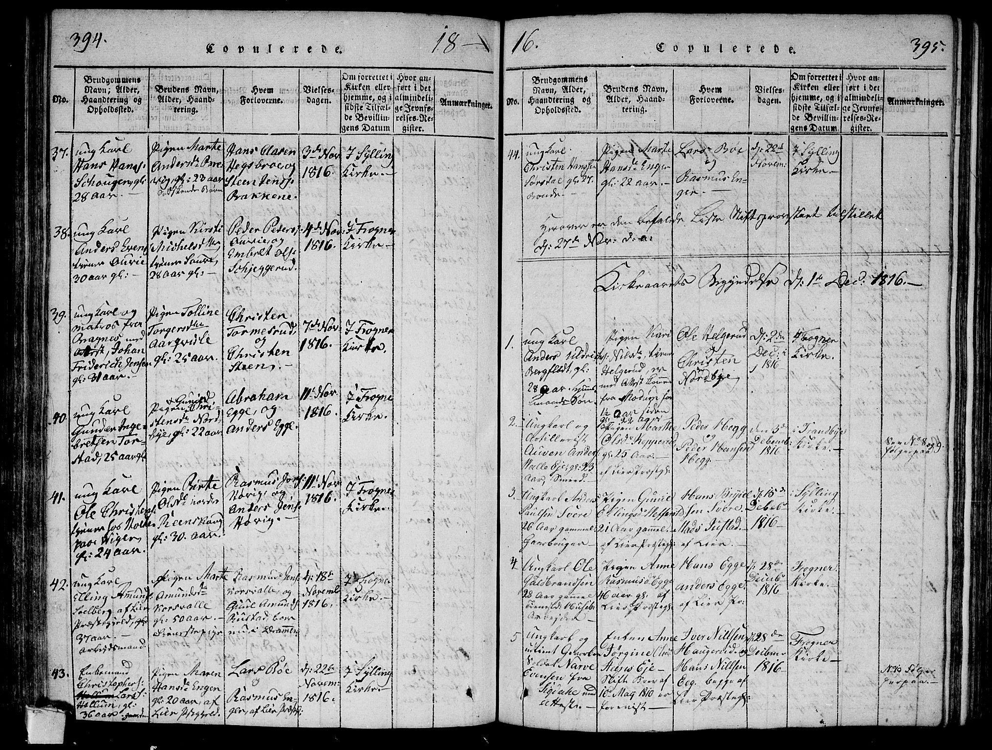 Lier kirkebøker, SAKO/A-230/F/Fa/L0008: Parish register (official) no. I 8, 1813-1825, p. 394-395