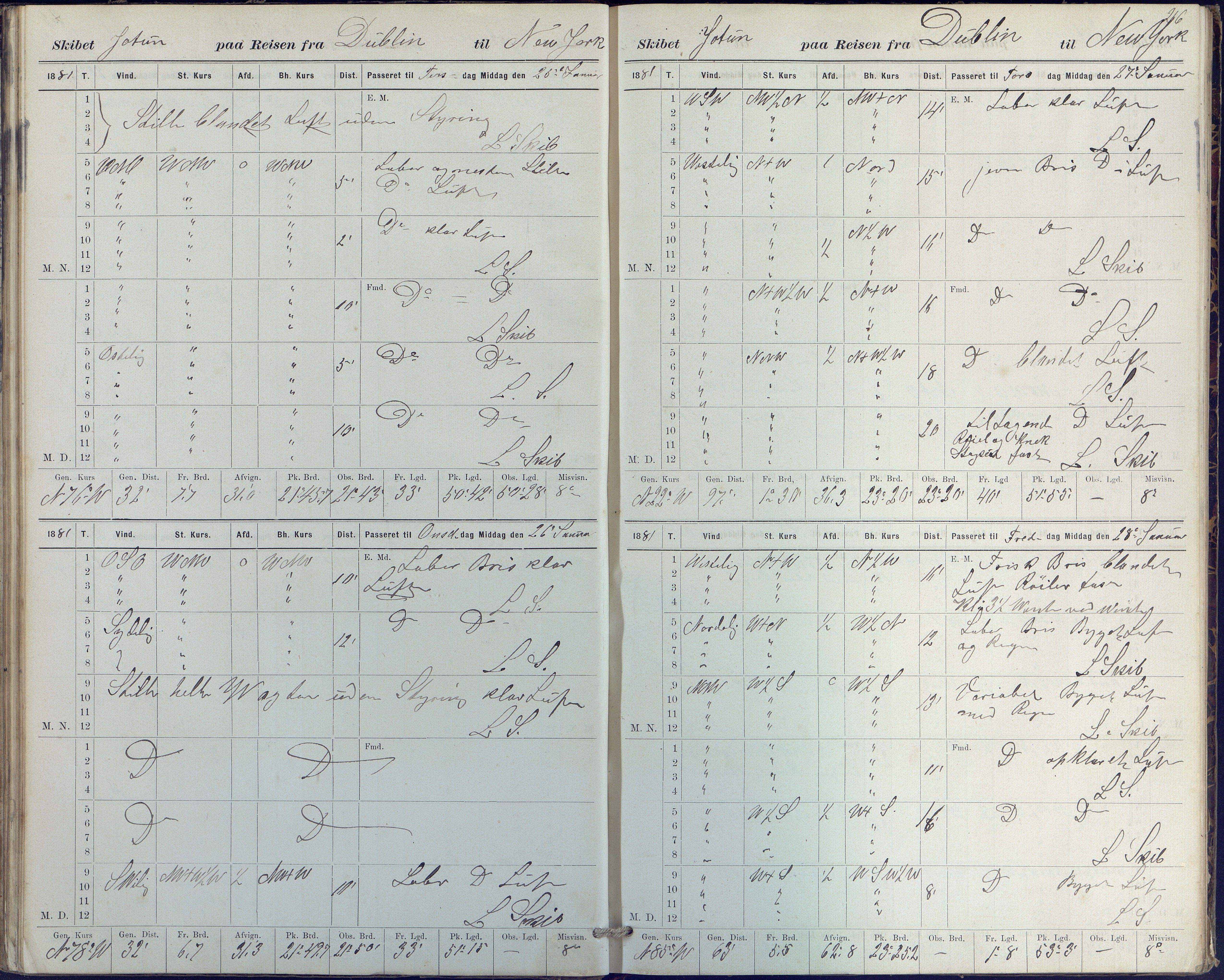 Fartøysarkivet, AAKS/PA-1934/F/L0186/0002: Jotun (bark) / skipsjournal Jotun 1880-1882, 1880-1882, p. 26