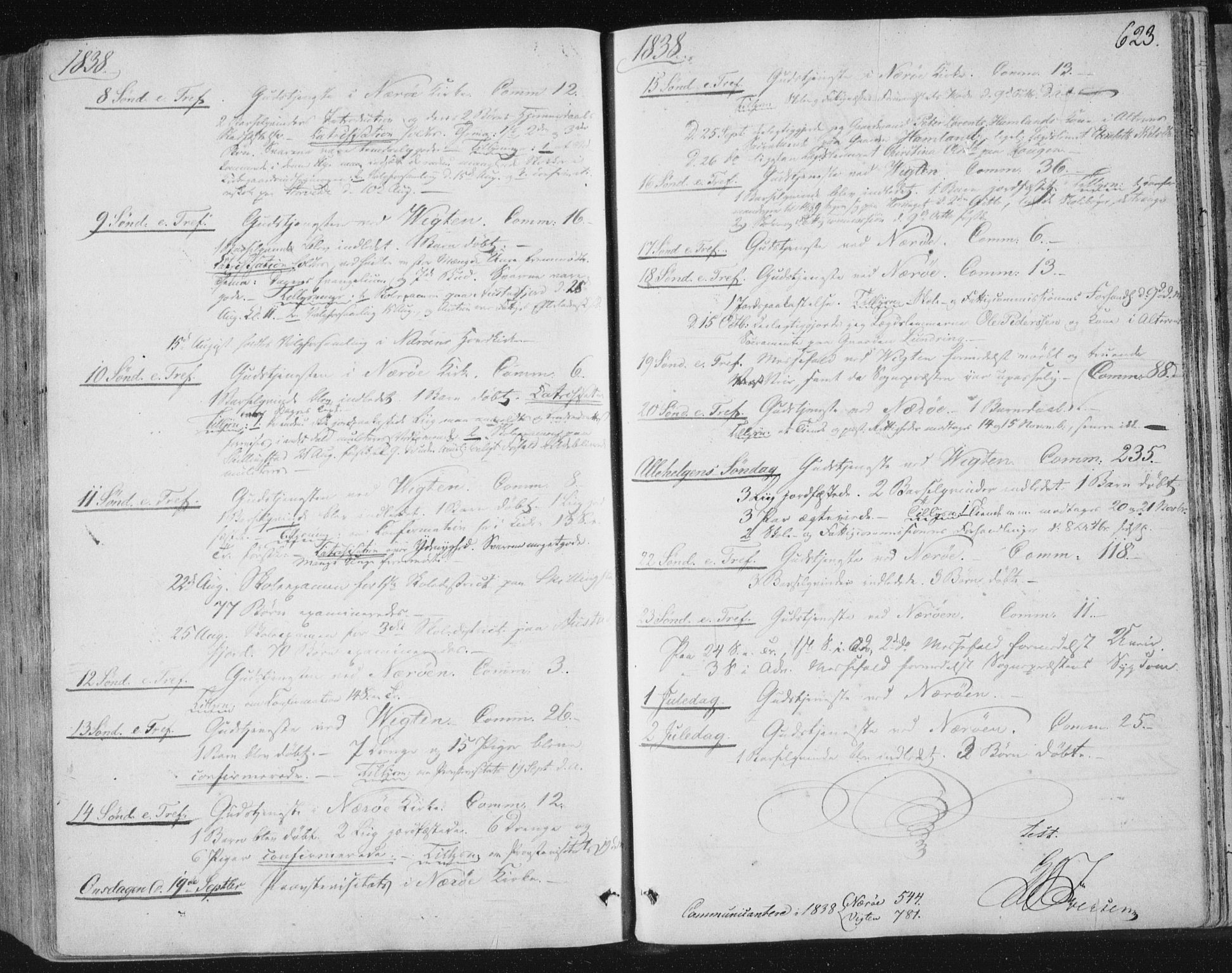 Ministerialprotokoller, klokkerbøker og fødselsregistre - Nord-Trøndelag, SAT/A-1458/784/L0669: Parish register (official) no. 784A04, 1829-1859, p. 623