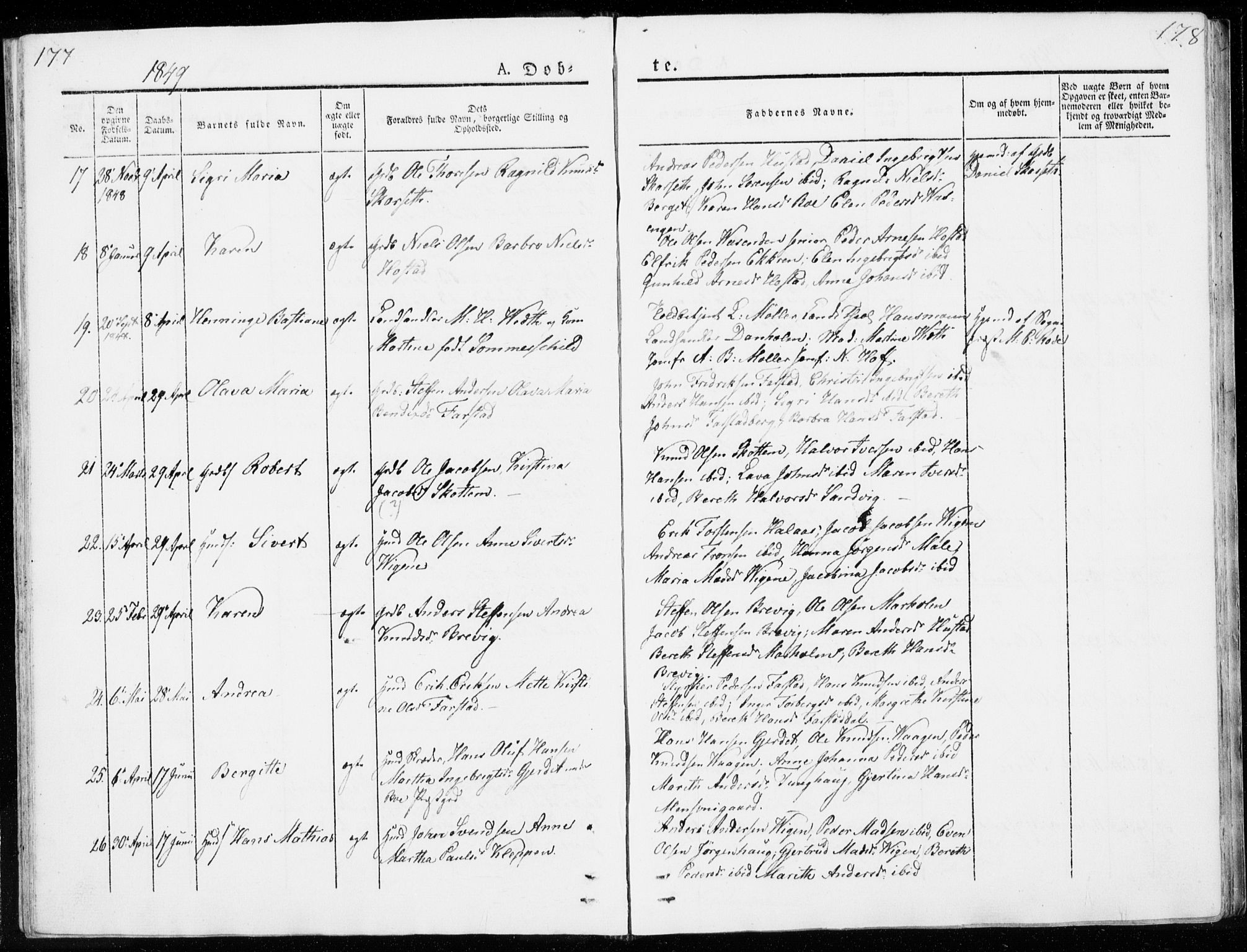 Ministerialprotokoller, klokkerbøker og fødselsregistre - Møre og Romsdal, AV/SAT-A-1454/566/L0766: Parish register (official) no. 566A05, 1842-1851, p. 177-178