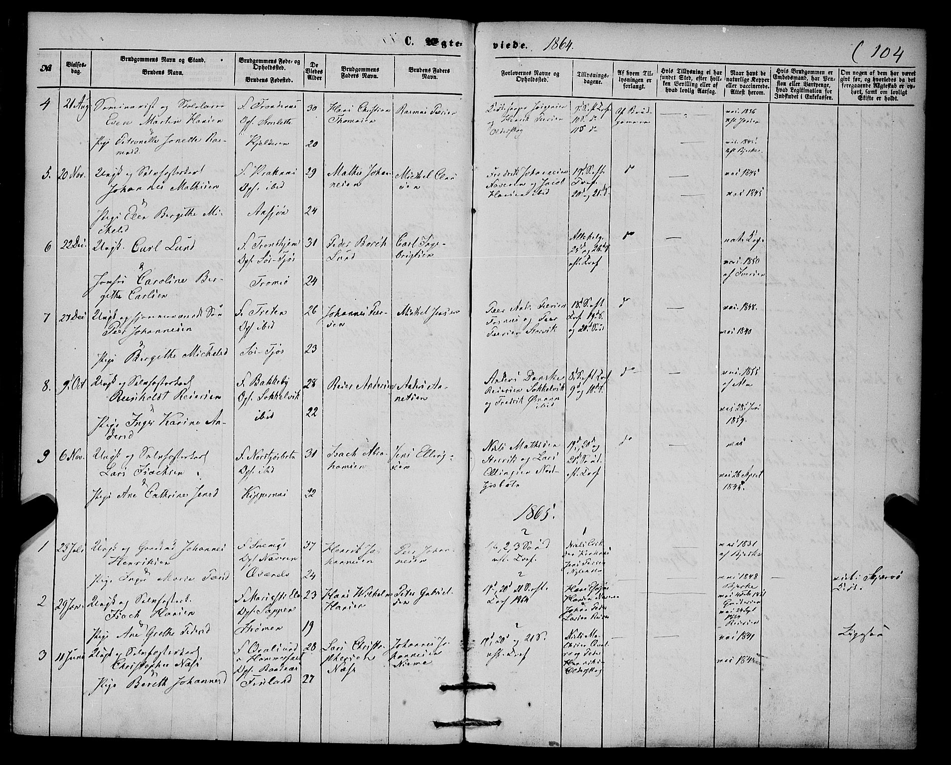 Skjervøy sokneprestkontor, SATØ/S-1300/H/Ha/Haa/L0013kirke: Parish register (official) no. 13, 1863-1877, p. 104