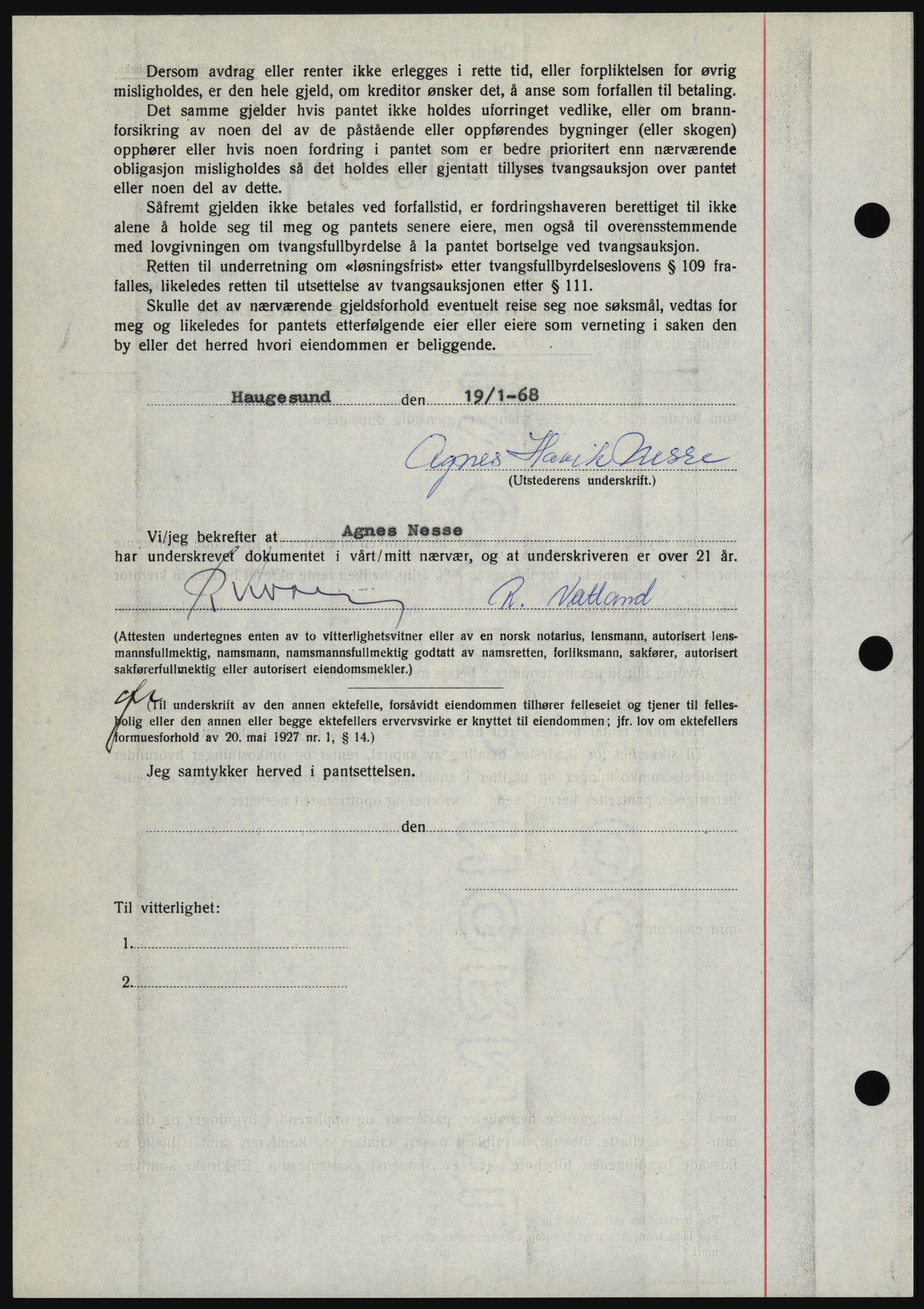 Haugesund tingrett, SAST/A-101415/01/II/IIC/L0058: Mortgage book no. B 58, 1967-1968, Diary no: : 163/1968