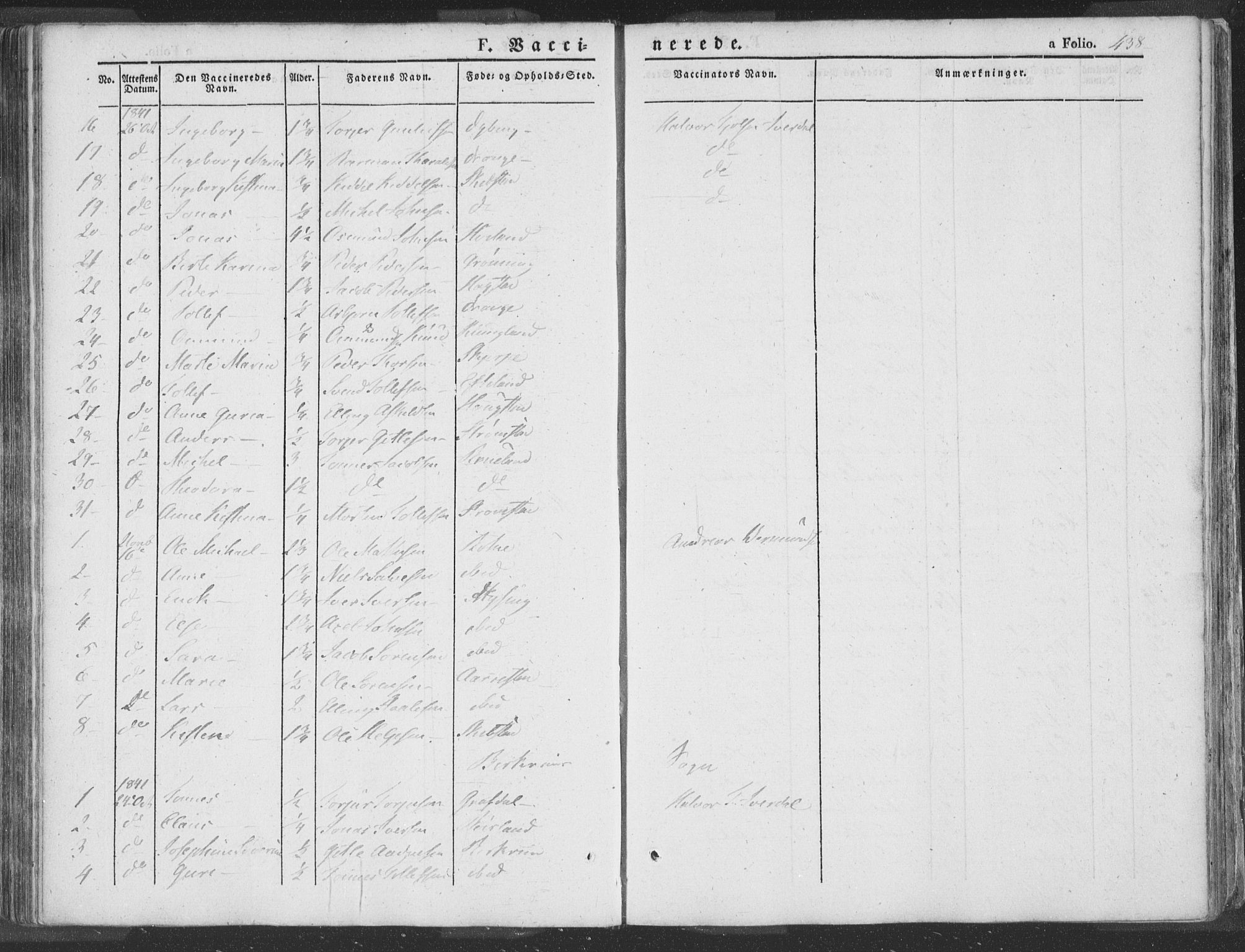 Helleland sokneprestkontor, AV/SAST-A-101810: Parish register (official) no. A 6.2, 1834-1863, p. 438