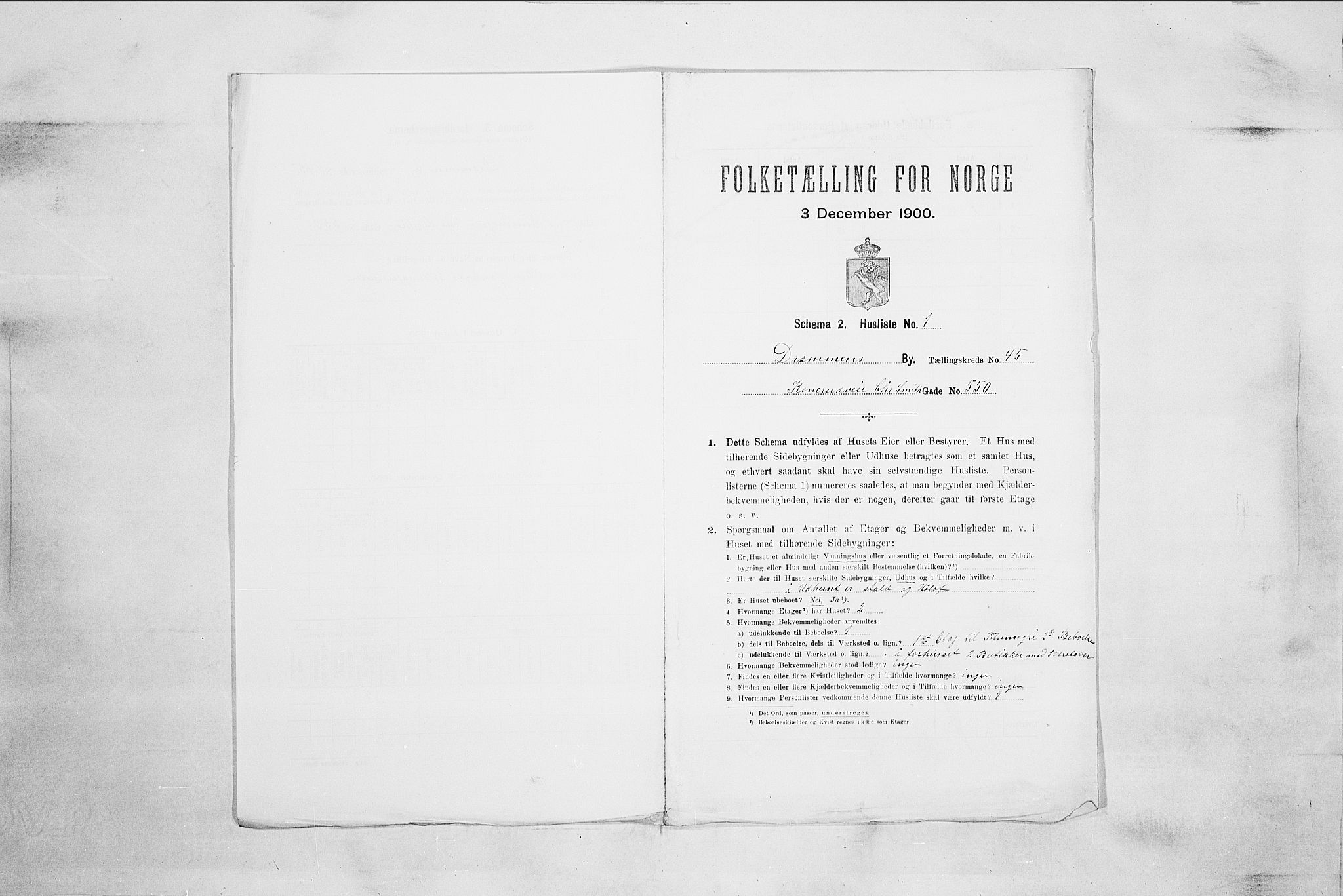 RA, 1900 census for Drammen, 1900, p. 7586