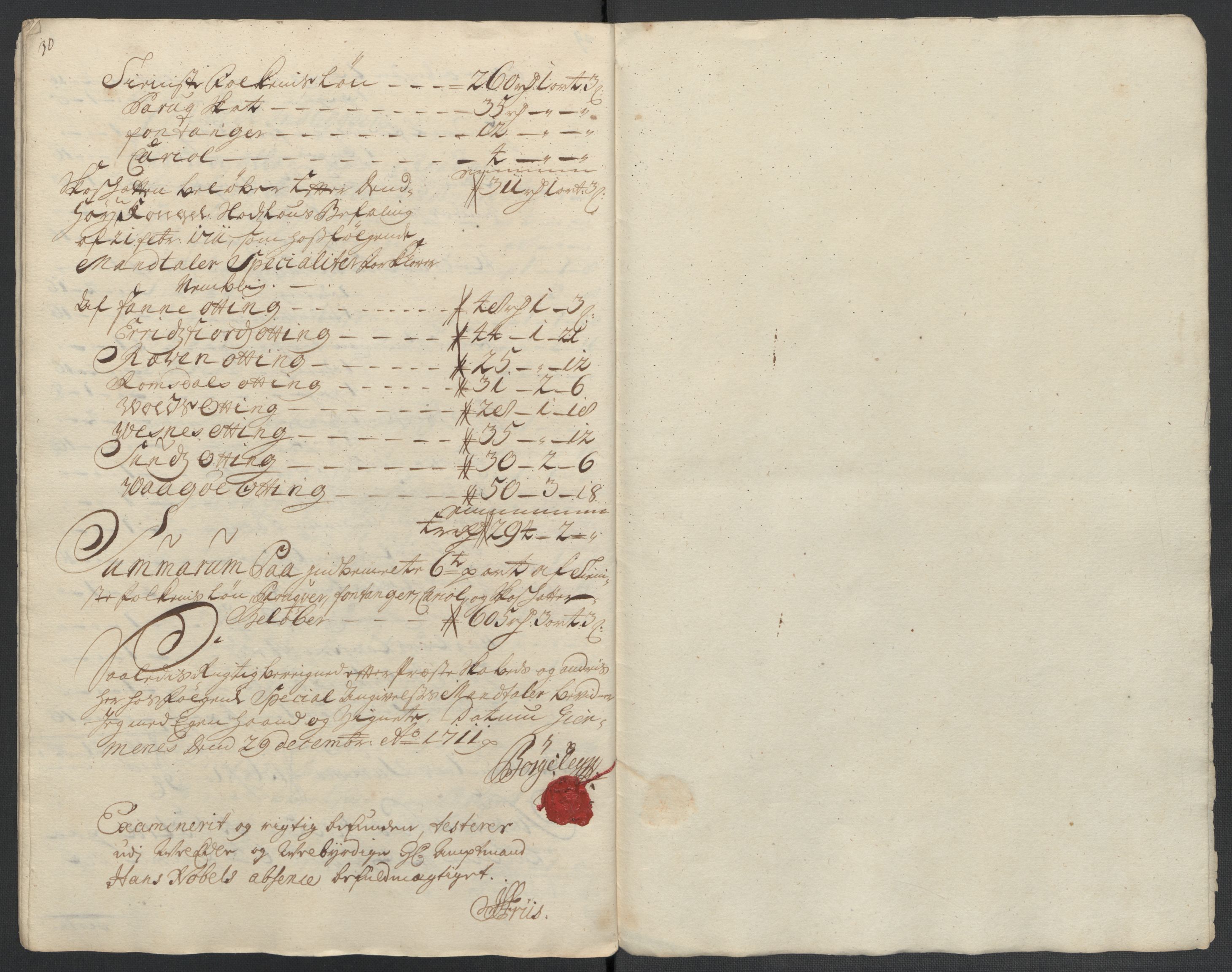 Rentekammeret inntil 1814, Reviderte regnskaper, Fogderegnskap, AV/RA-EA-4092/R55/L3660: Fogderegnskap Romsdal, 1711, p. 146