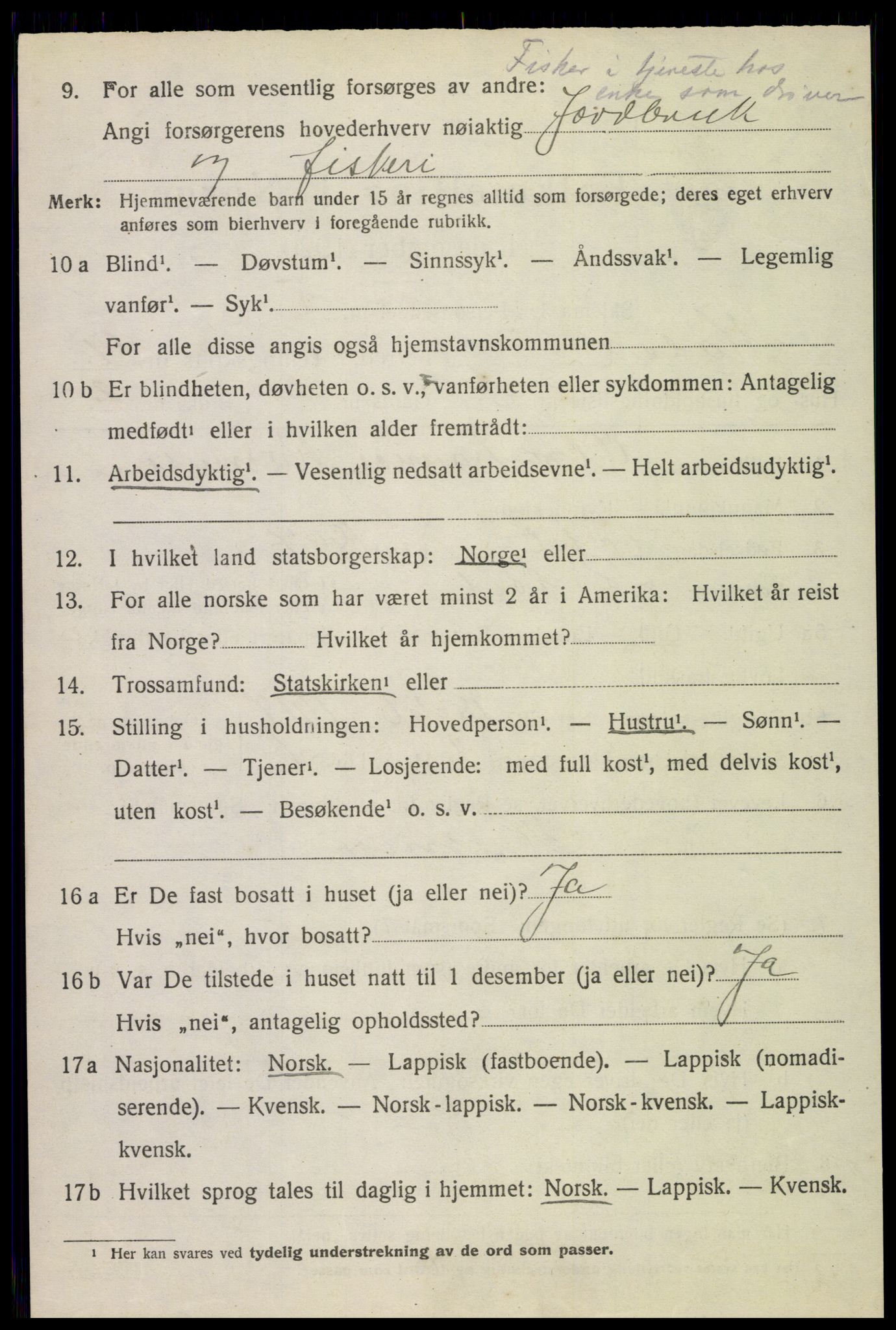 SAT, 1920 census for Hadsel, 1920, p. 7673