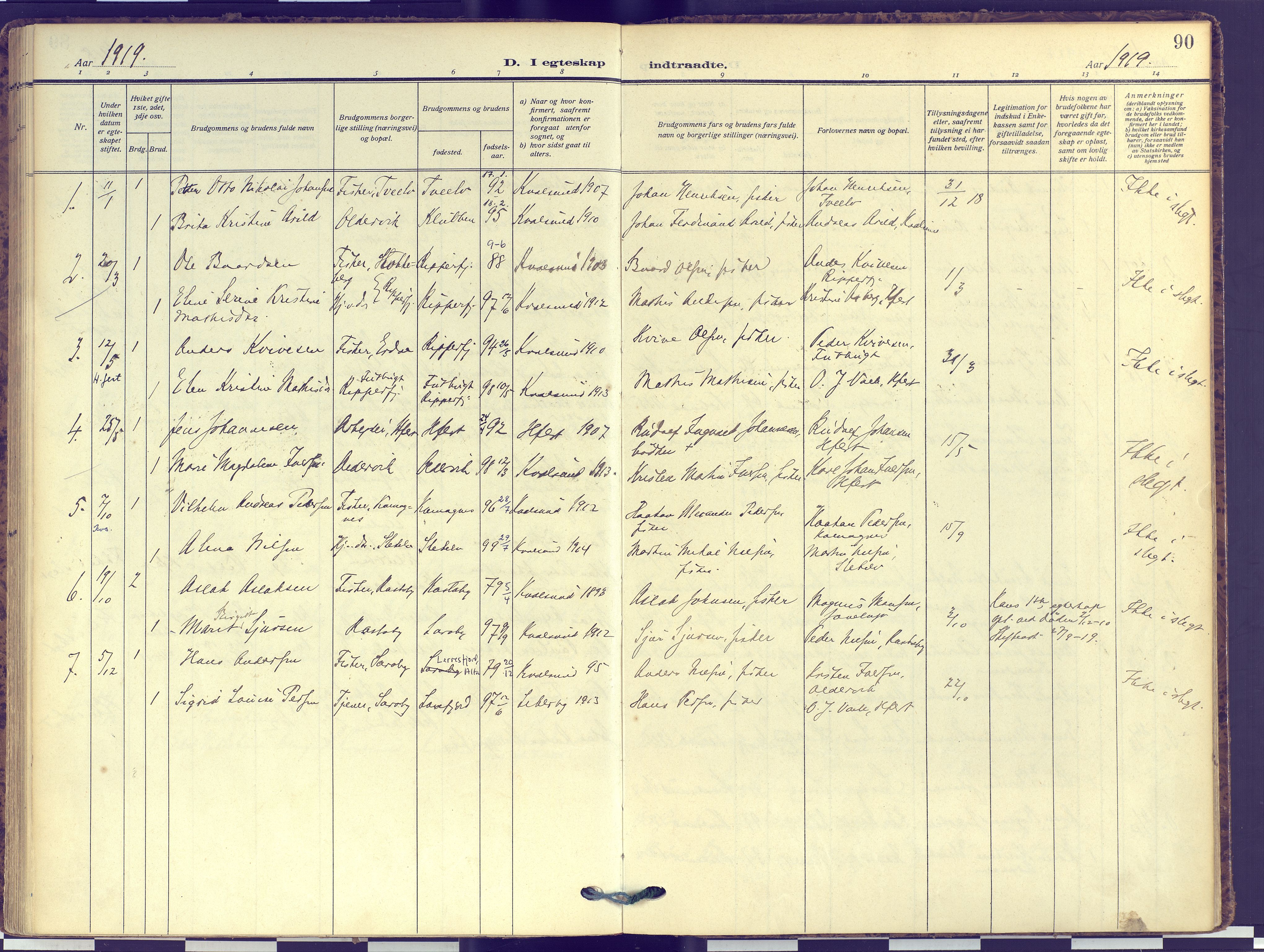 Hammerfest sokneprestkontor, SATØ/S-1347: Parish register (official) no. 16, 1908-1923, p. 90
