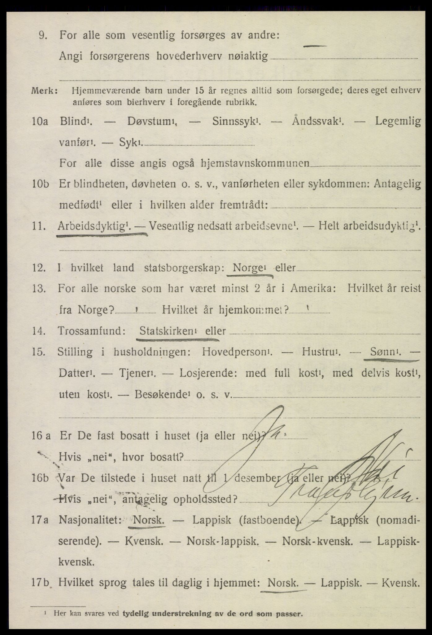 SAT, 1920 census for Leksvik, 1920, p. 2879