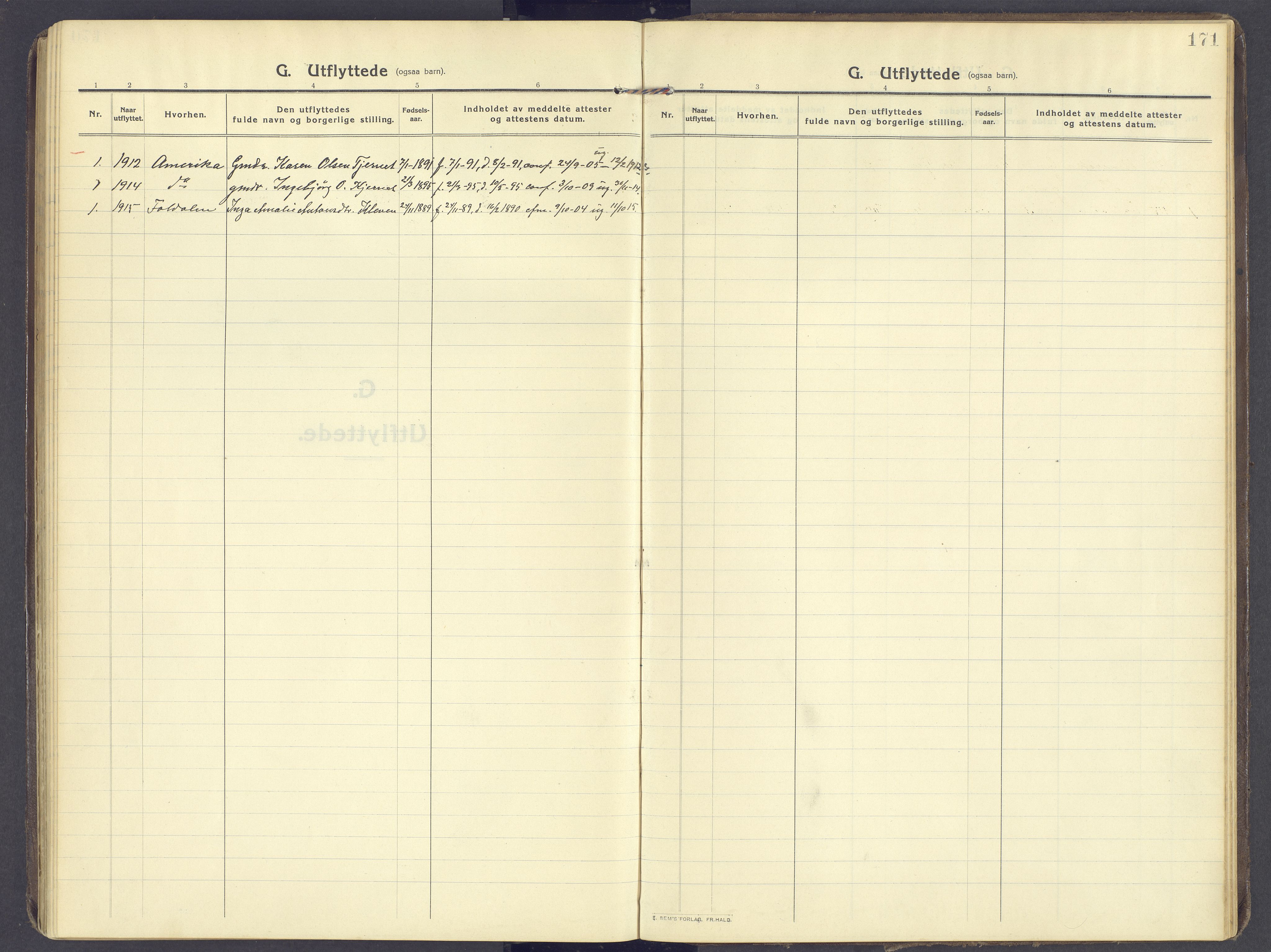 Kvikne prestekontor, AV/SAH-PREST-064/H/Ha/Haa/L0009: Parish register (official) no. 9, 1911-1942, p. 171