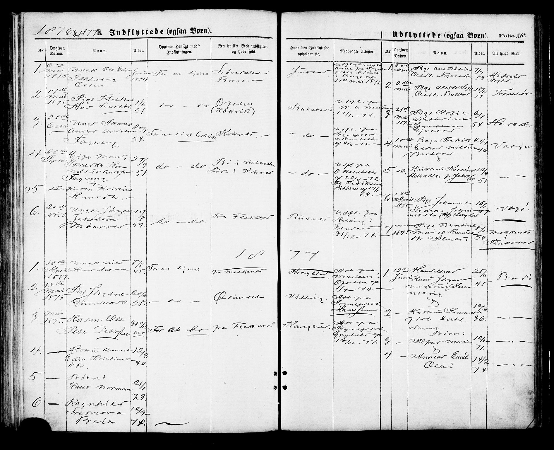 Ministerialprotokoller, klokkerbøker og fødselsregistre - Nordland, AV/SAT-A-1459/881/L1166: Parish register (copy) no. 881C03, 1876-1885, p. 210