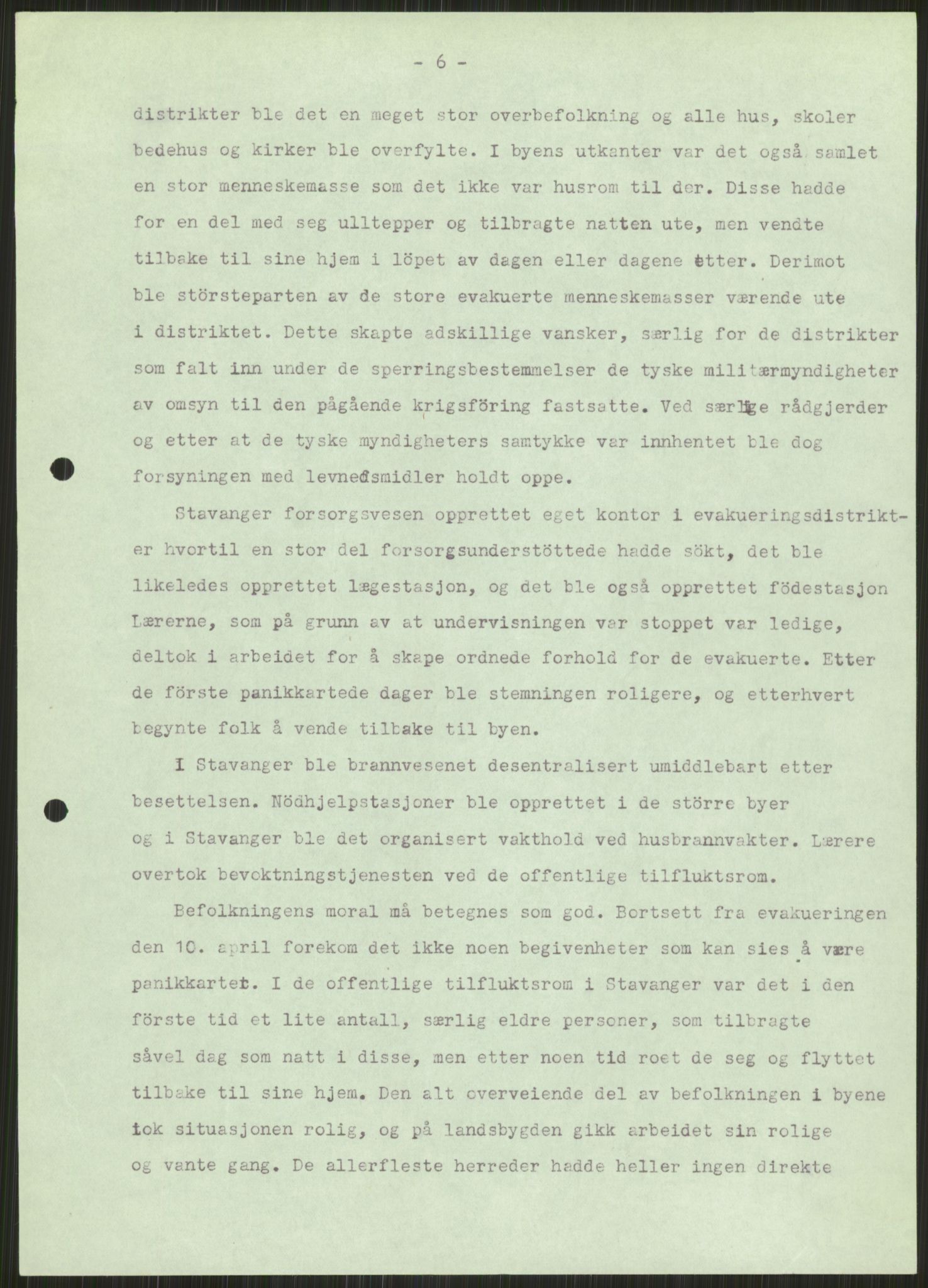 Forsvaret, Forsvarets krigshistoriske avdeling, AV/RA-RAFA-2017/Y/Ya/L0015: II-C-11-31 - Fylkesmenn.  Rapporter om krigsbegivenhetene 1940., 1940, p. 9