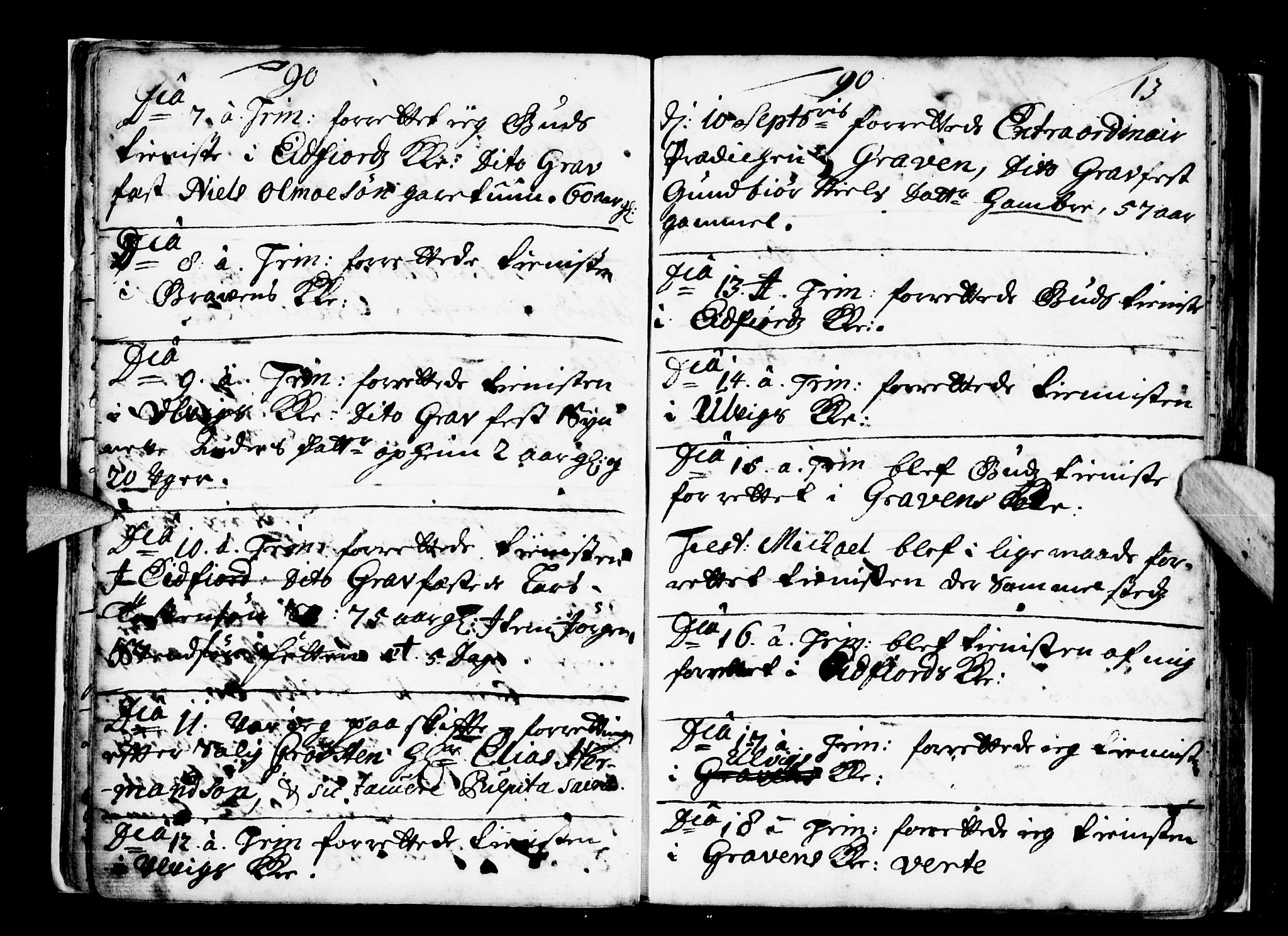 Ulvik sokneprestembete, AV/SAB-A-78801/H/Haa: Parish register (official) no. A 2, 1689-1706, p. 13