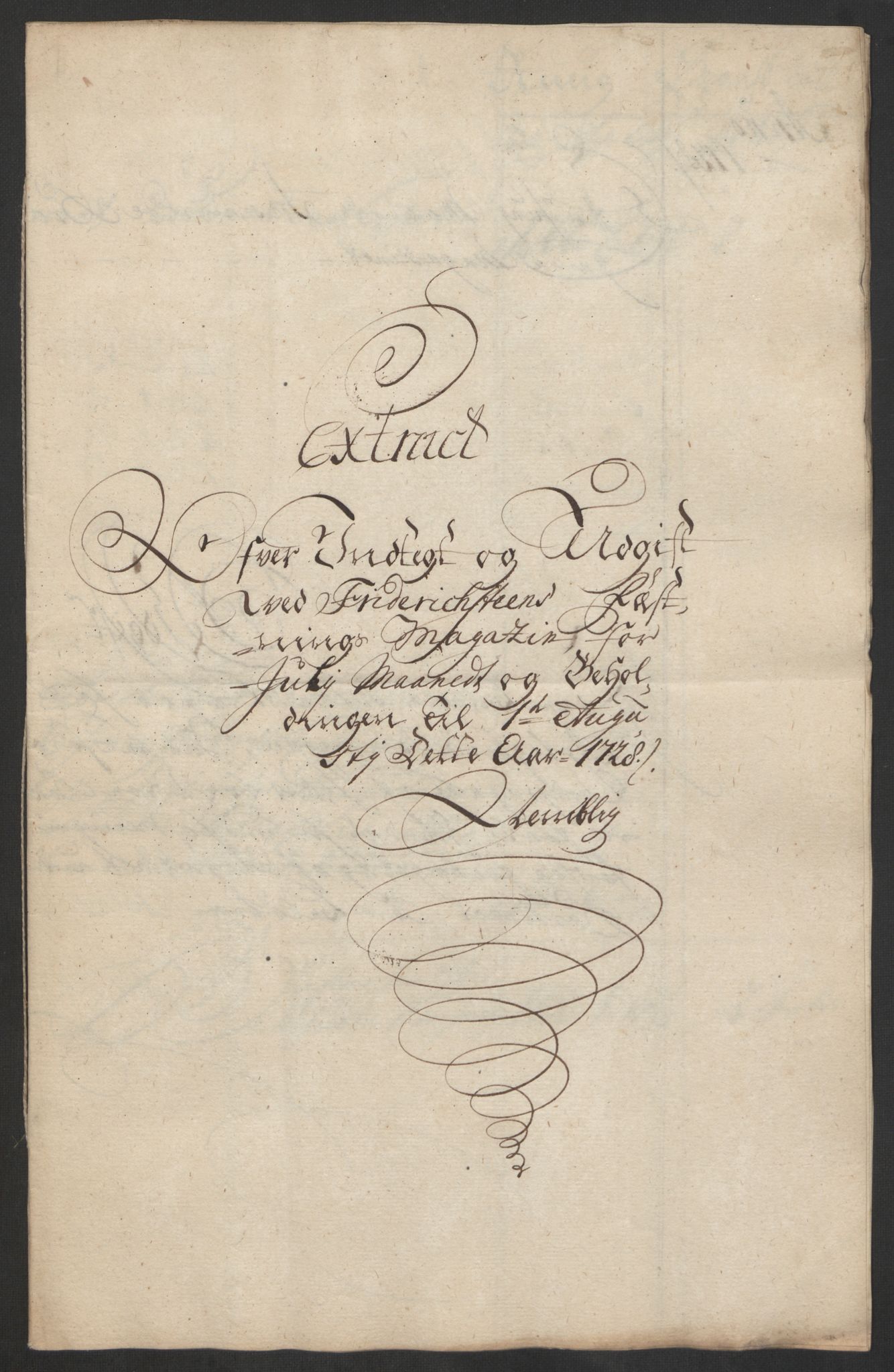 Kommanderende general (KG I) med Det norske krigsdirektorium, AV/RA-EA-5419/D/L0153: Fredriksten festning: Brev, inventarfortegnelser og regnskapsekstrakter, 1724-1729, p. 602