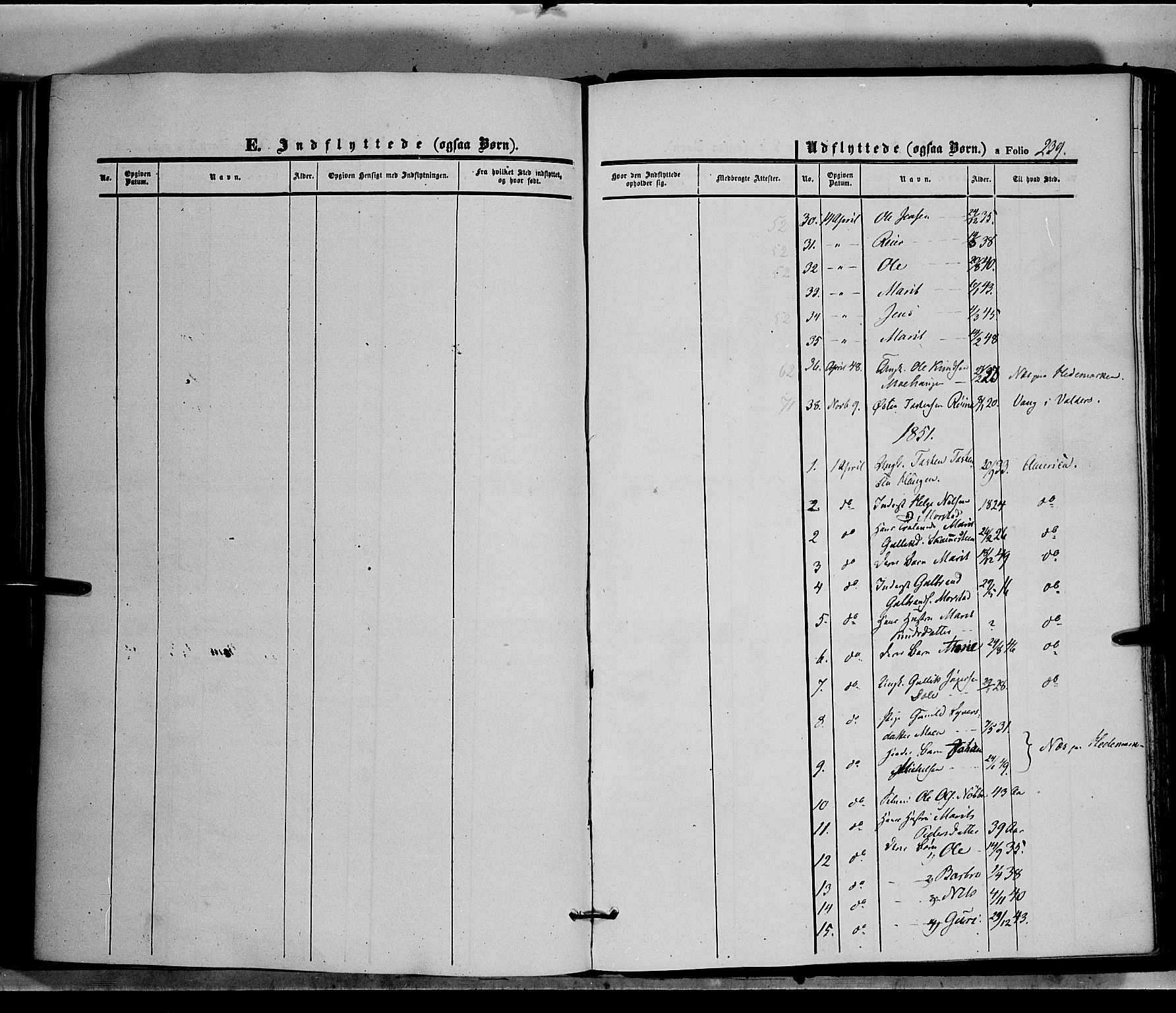 Øystre Slidre prestekontor, SAH/PREST-138/H/Ha/Haa/L0001: Parish register (official) no. 1, 1849-1874, p. 239