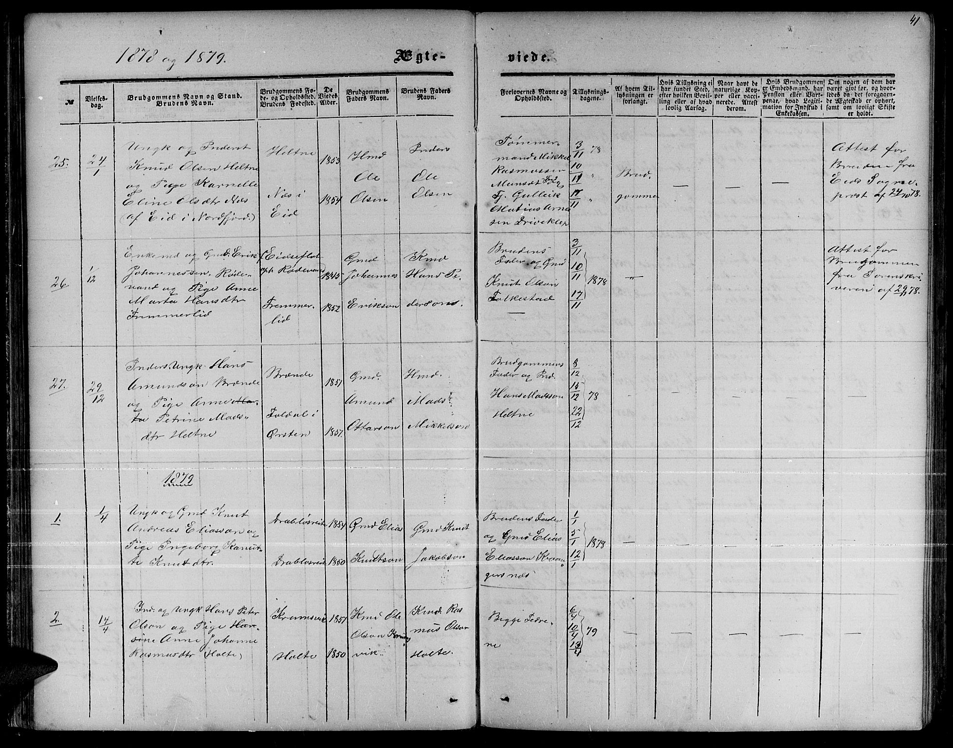 Ministerialprotokoller, klokkerbøker og fødselsregistre - Møre og Romsdal, AV/SAT-A-1454/511/L0157: Parish register (copy) no. 511C03, 1864-1884, p. 41