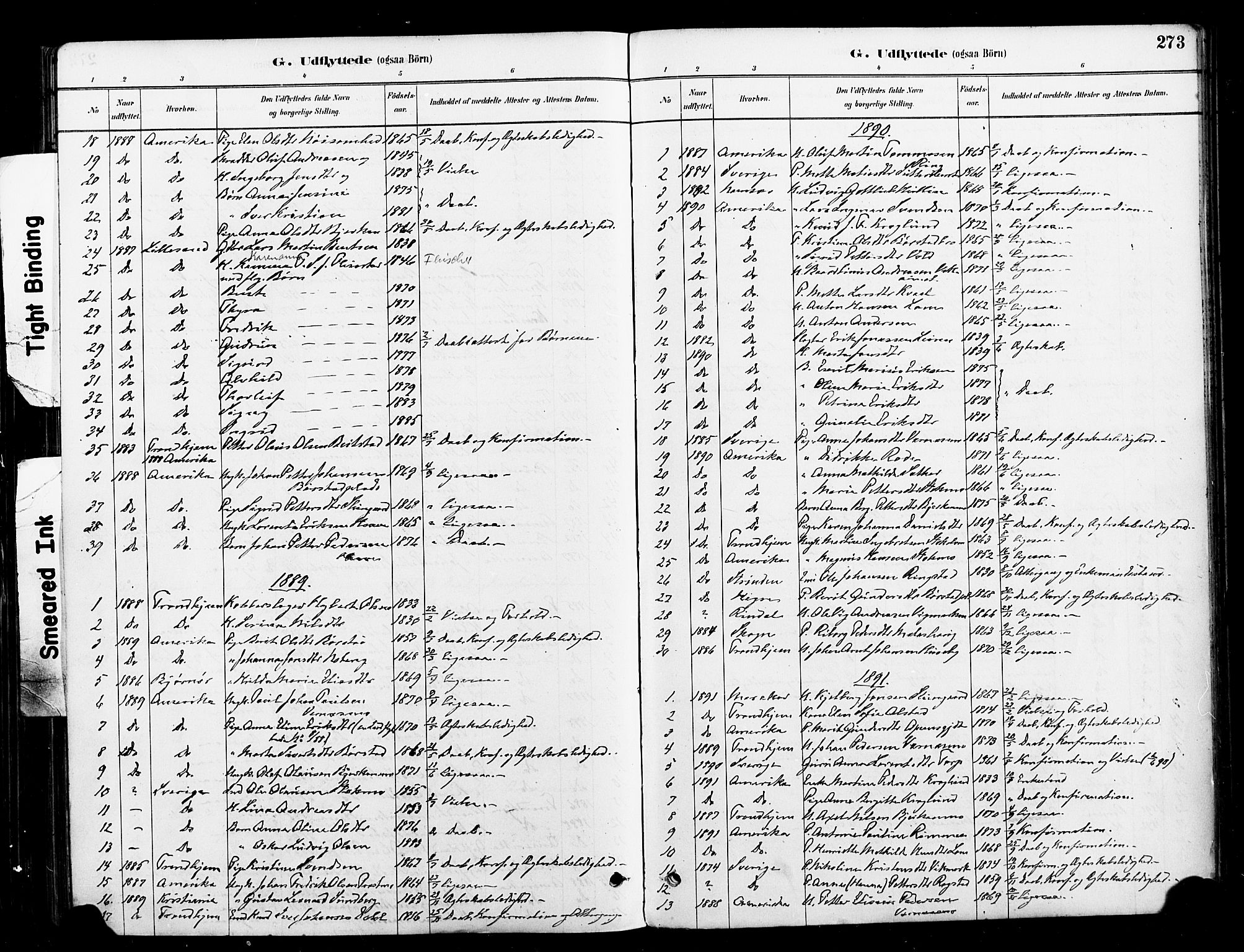 Ministerialprotokoller, klokkerbøker og fødselsregistre - Nord-Trøndelag, SAT/A-1458/709/L0077: Parish register (official) no. 709A17, 1880-1895, p. 273