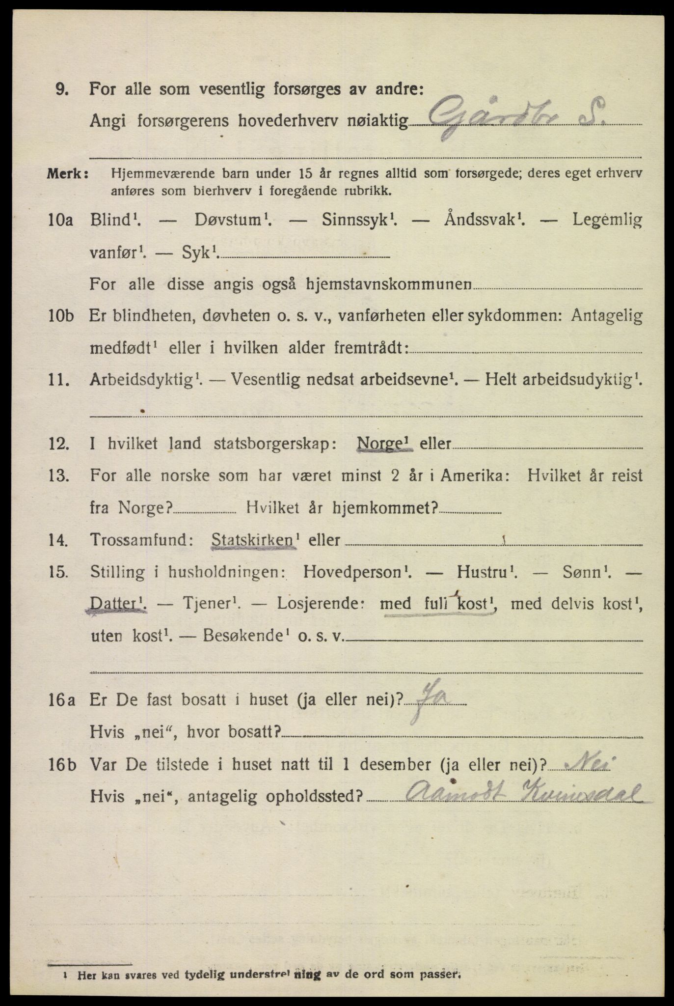 SAK, 1920 census for Kvinesdal, 1920, p. 6776