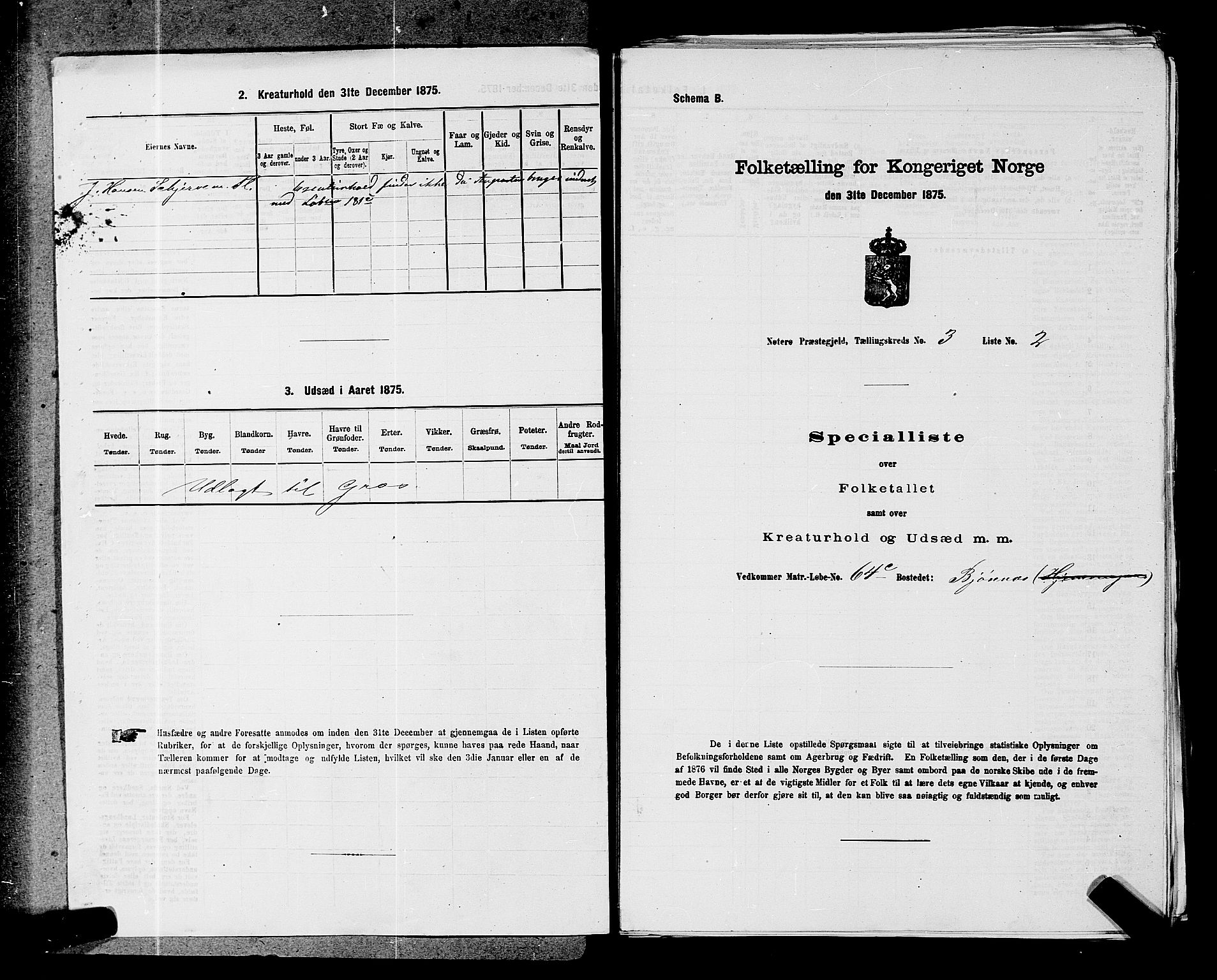 SAKO, 1875 census for 0722P Nøtterøy, 1875, p. 520